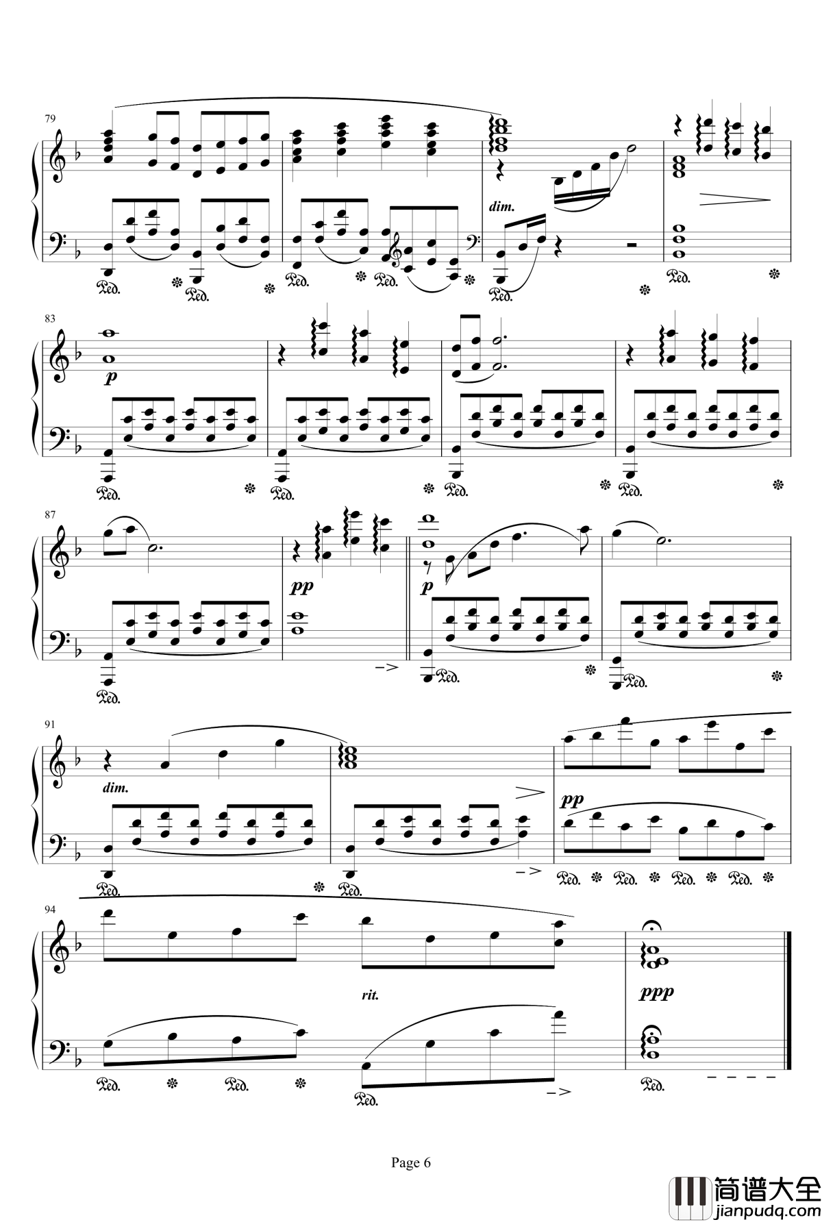 最终幻想主题曲钢琴谱_最终幻想