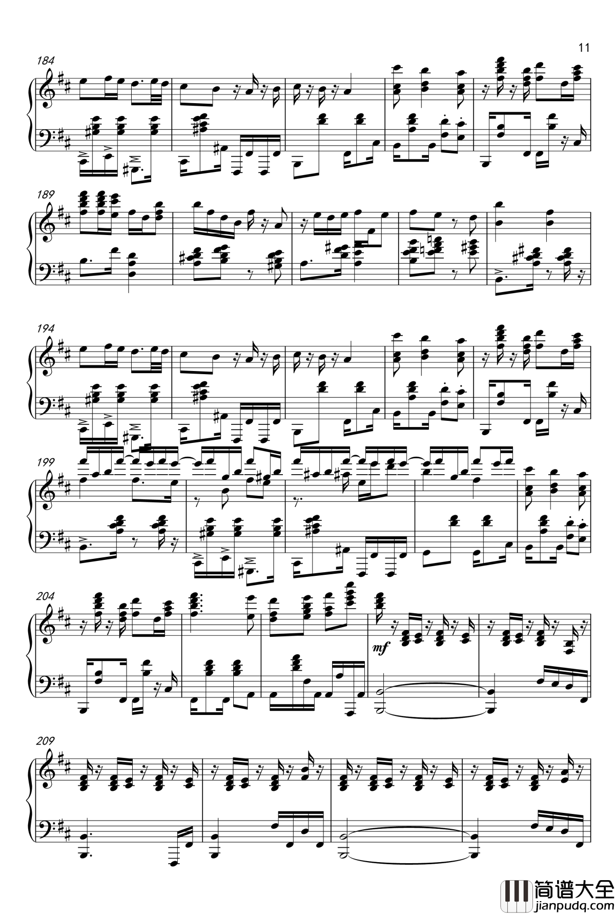 纤夫的爱钢琴谱_于文华