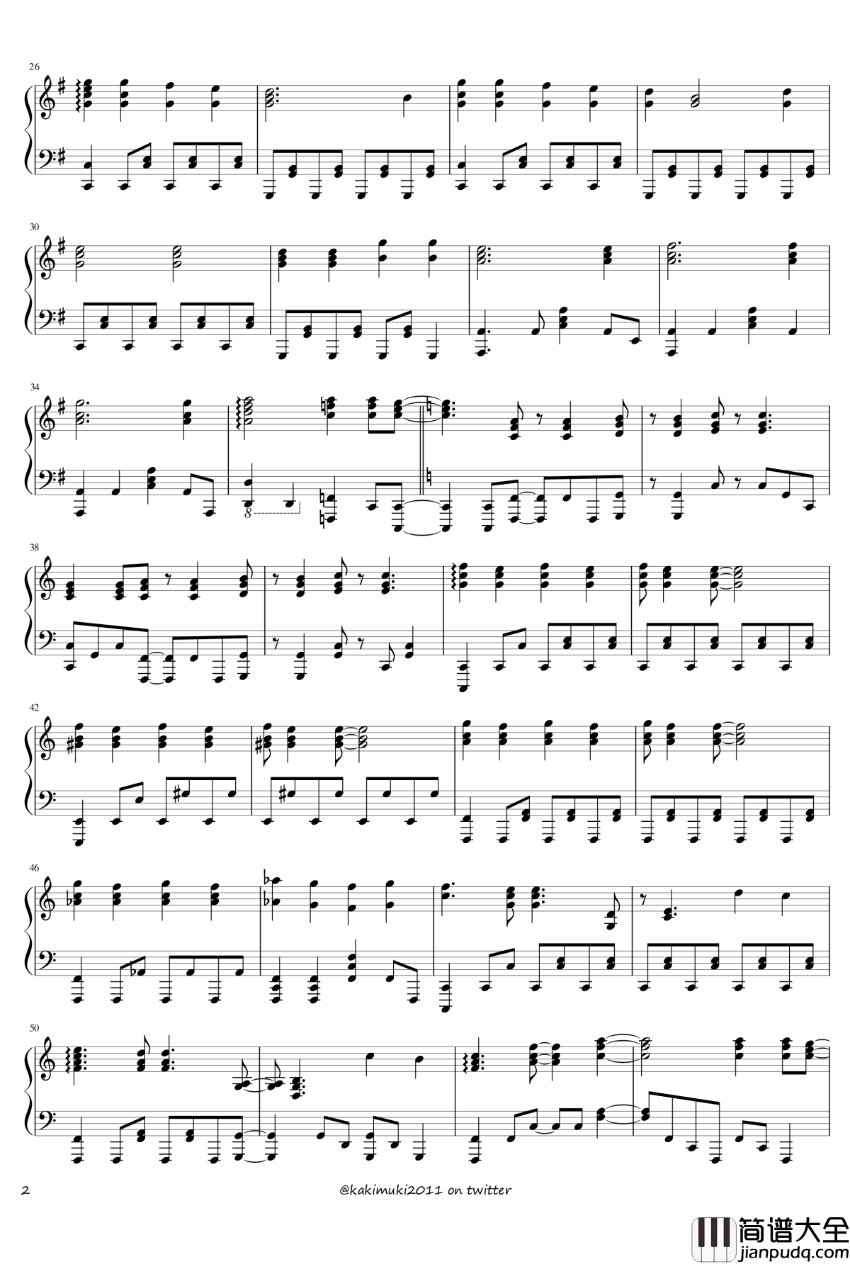 72首动漫名曲连弹钢琴谱_part_3_触手猴