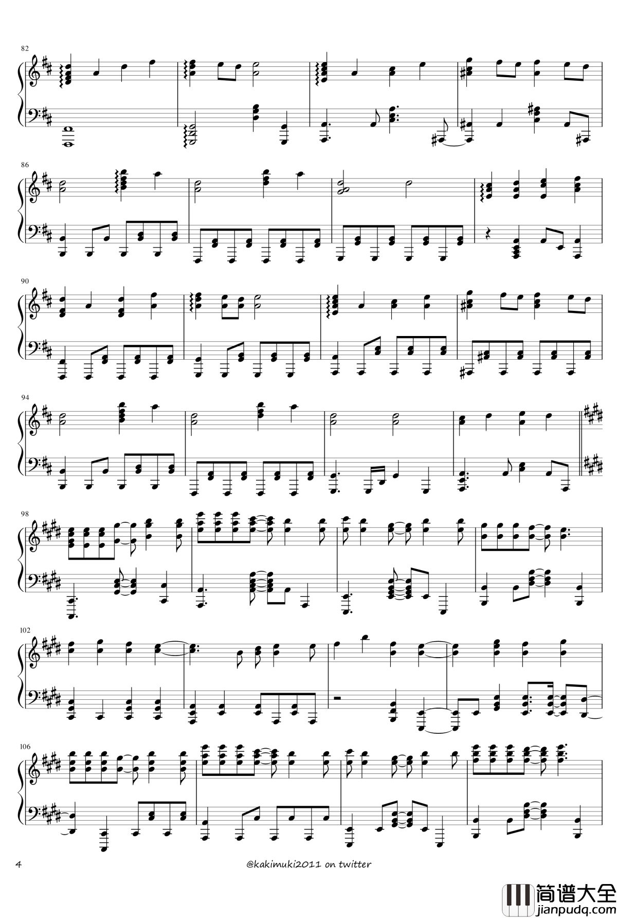 72首动漫名曲连弹钢琴谱_part_3_触手猴