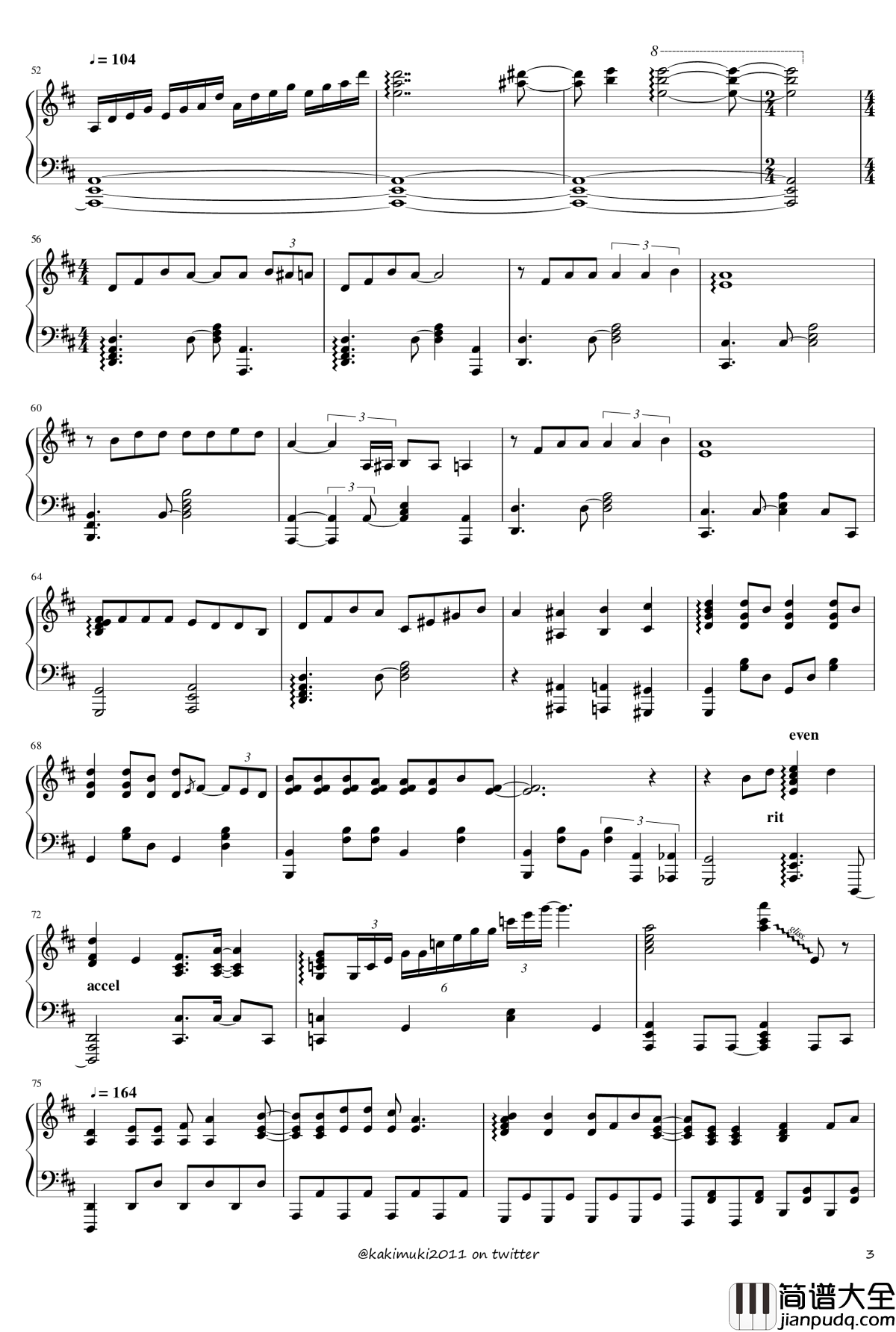 72首动漫名曲连弹钢琴谱_part_3_触手猴