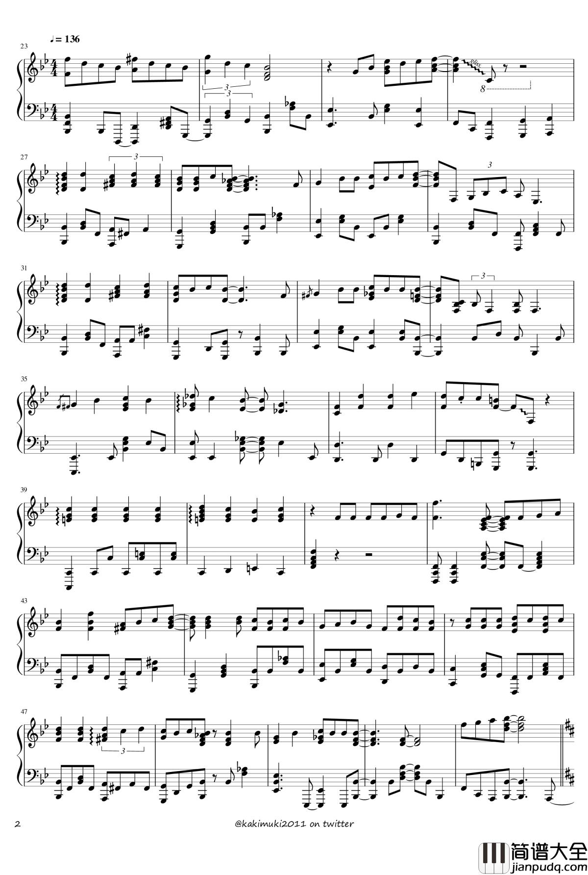 72首动漫名曲连弹钢琴谱_part_3_触手猴