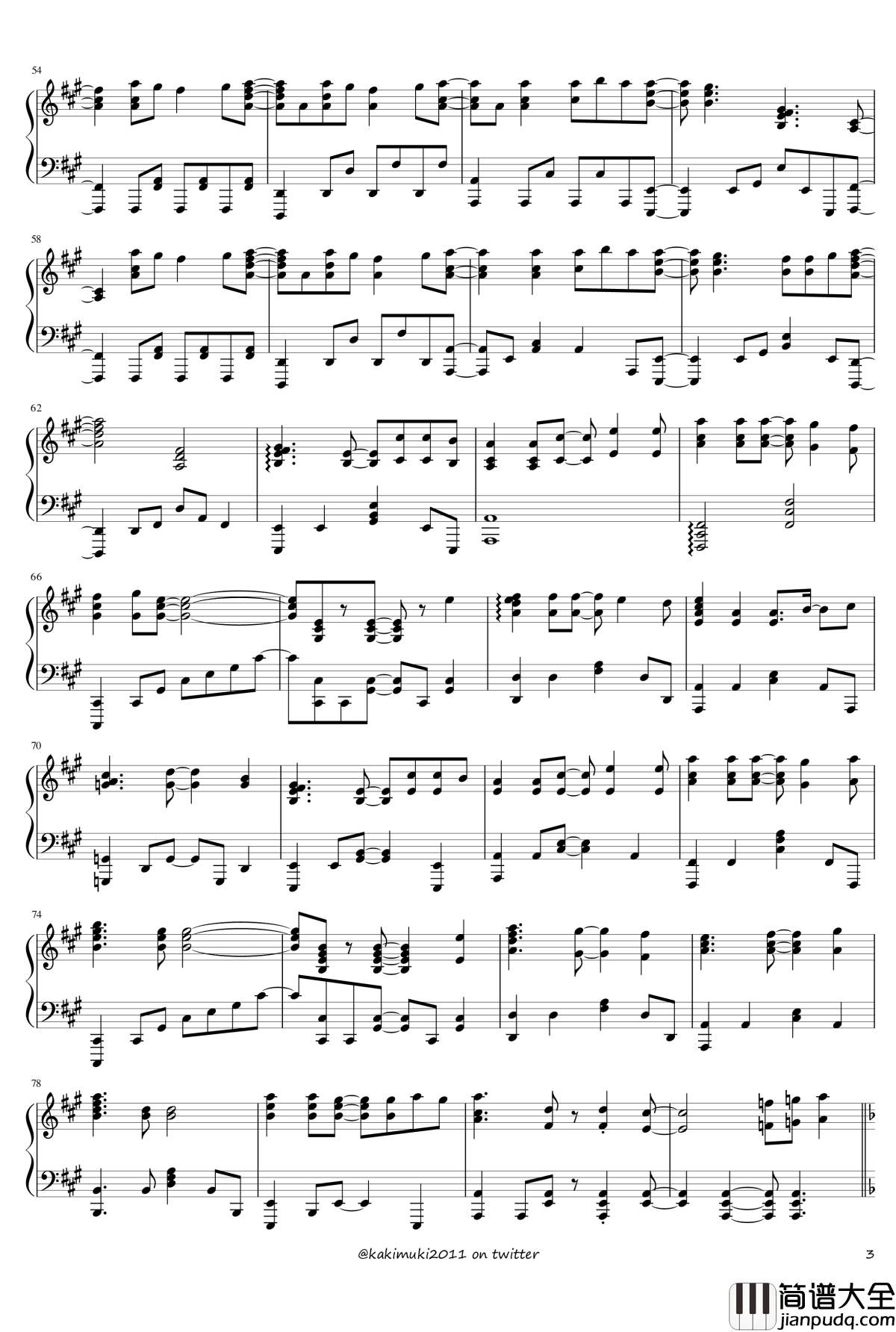 72首动漫名曲连弹钢琴谱_part_3_触手猴