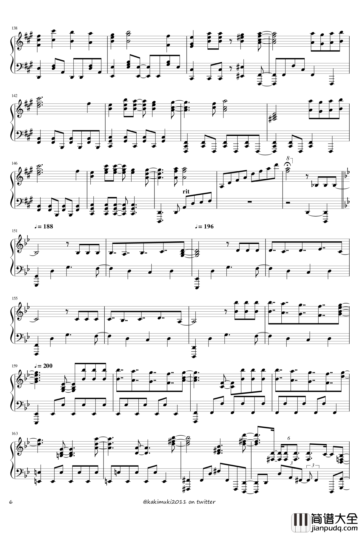 72首动漫名曲连弹钢琴谱_part_3_触手猴