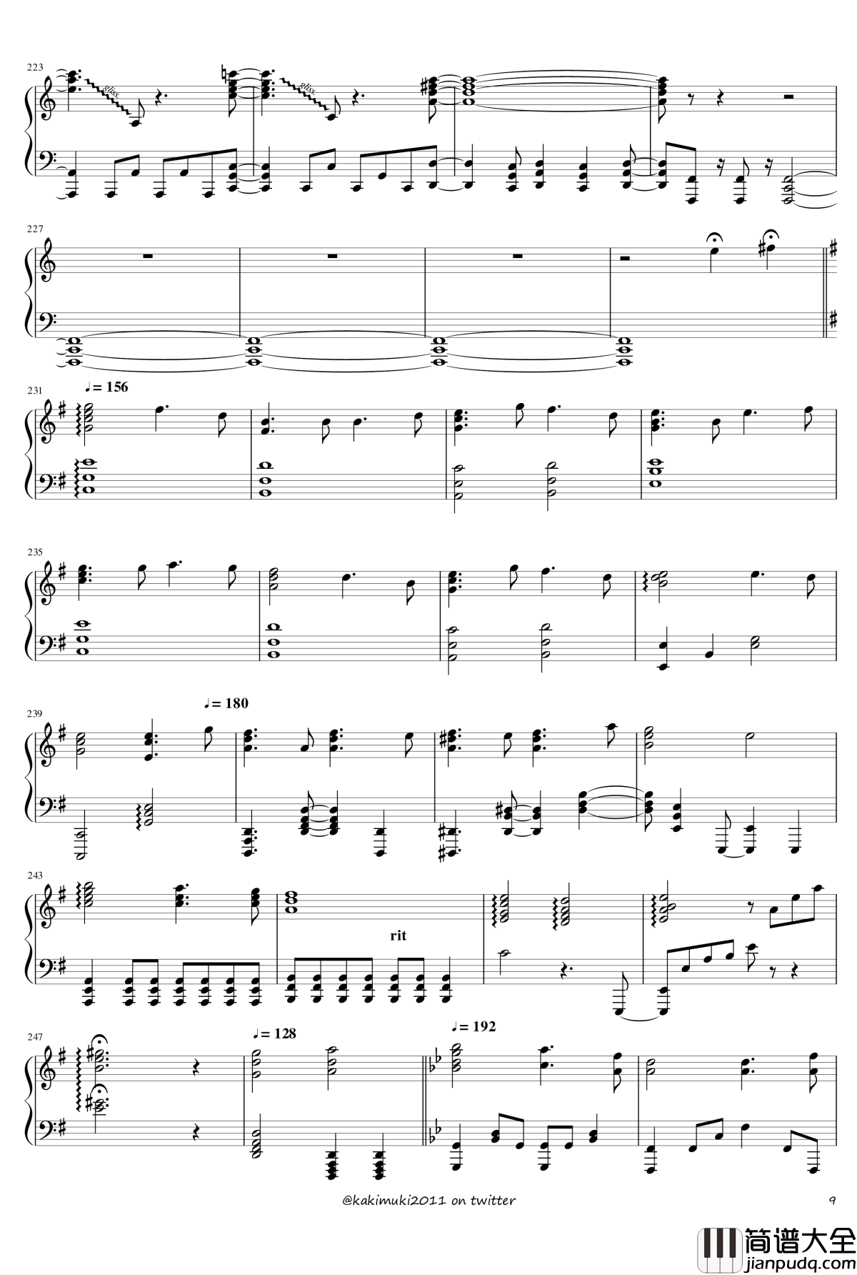 72首动漫名曲连弹钢琴谱_part_3_触手猴