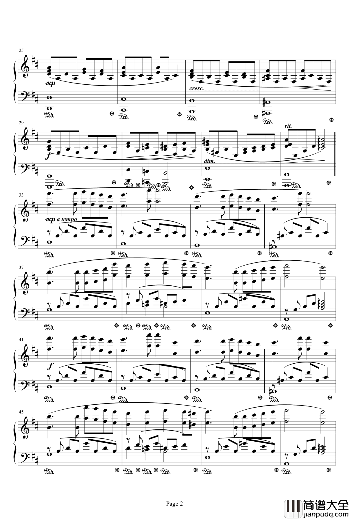 最终幻想FF1柯尼里亚城钢琴谱_最终幻想