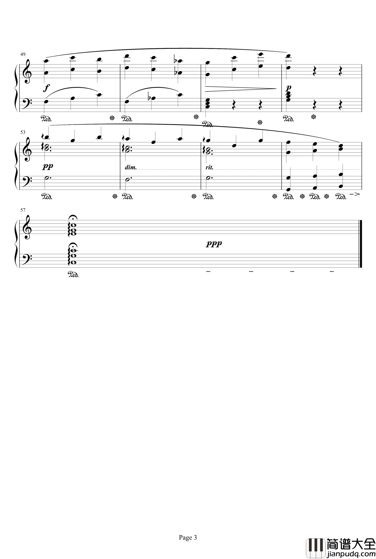 最终幻想FF1宿屋钢琴谱_最终幻想