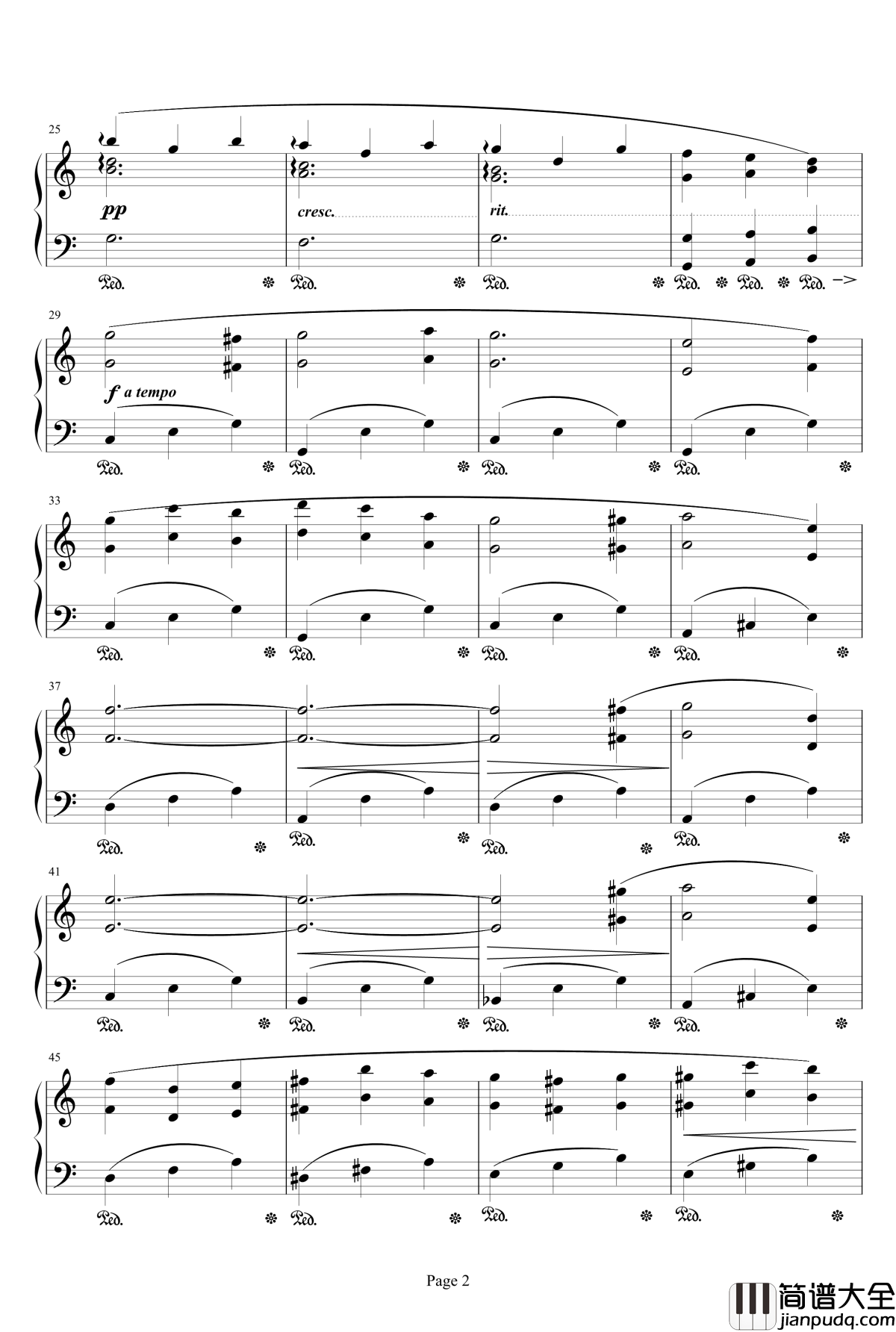 最终幻想FF1宿屋钢琴谱_最终幻想