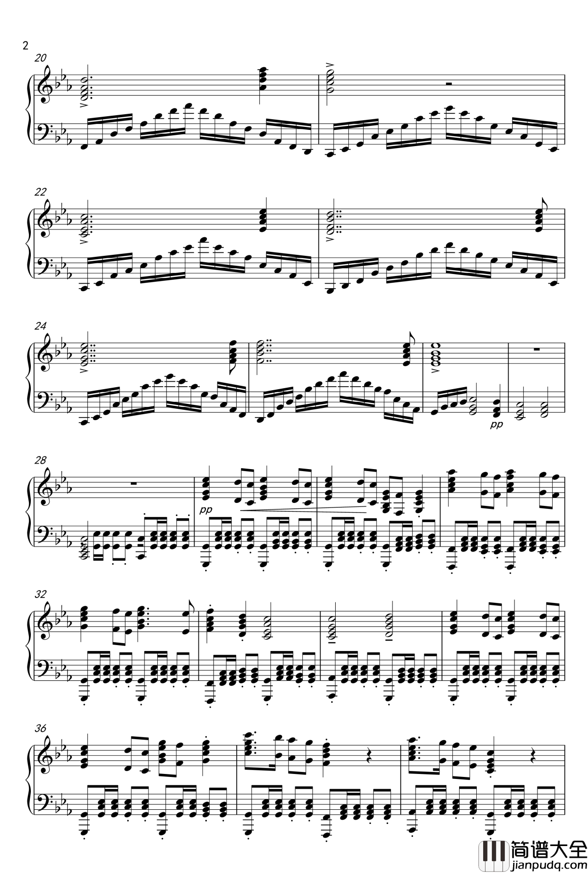 c小调回旋曲钢琴谱_斗争的凯歌_拉赫马尼糯夫