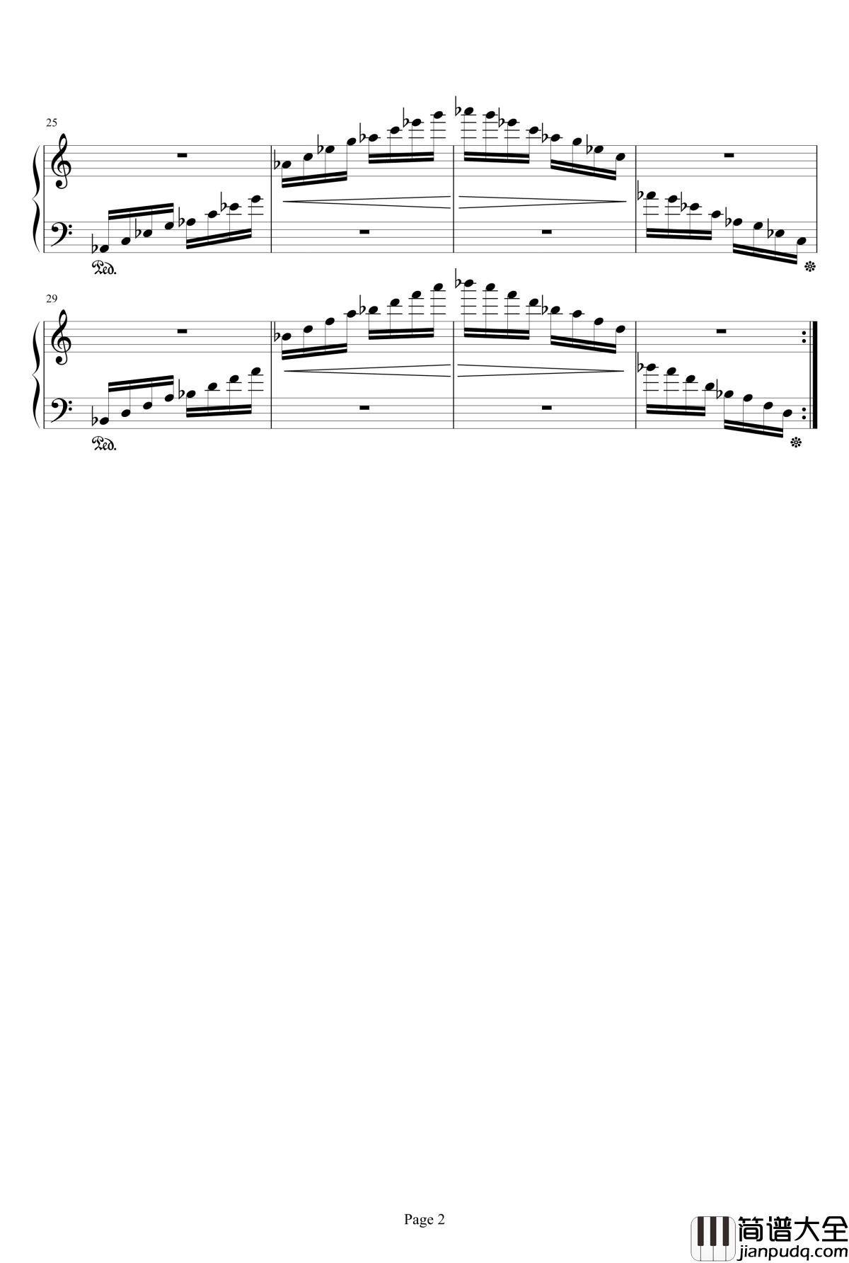 最终幻想FF2钢琴谱_Prelude