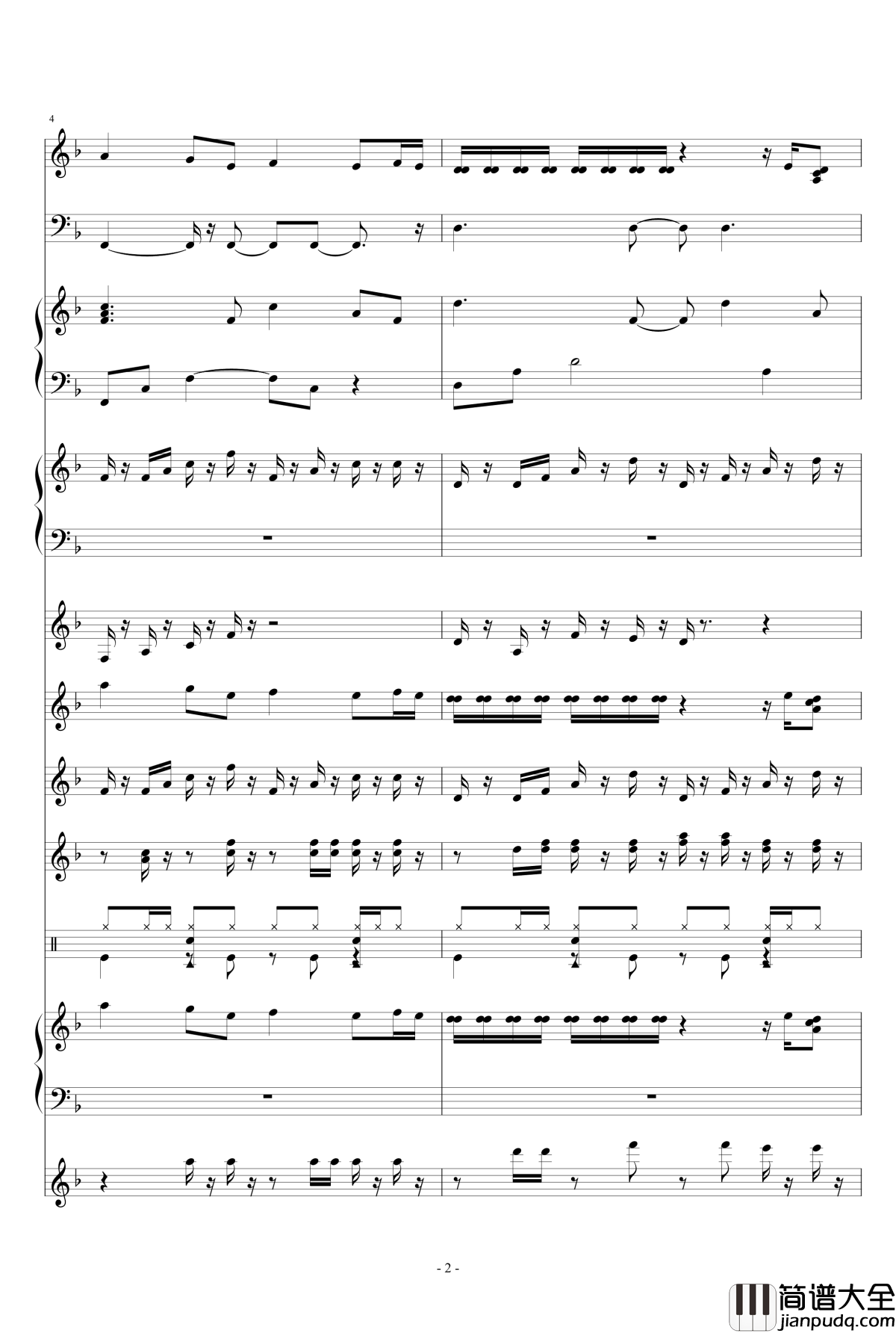 天竺少女钢琴谱钢琴谱_总谱_西游记