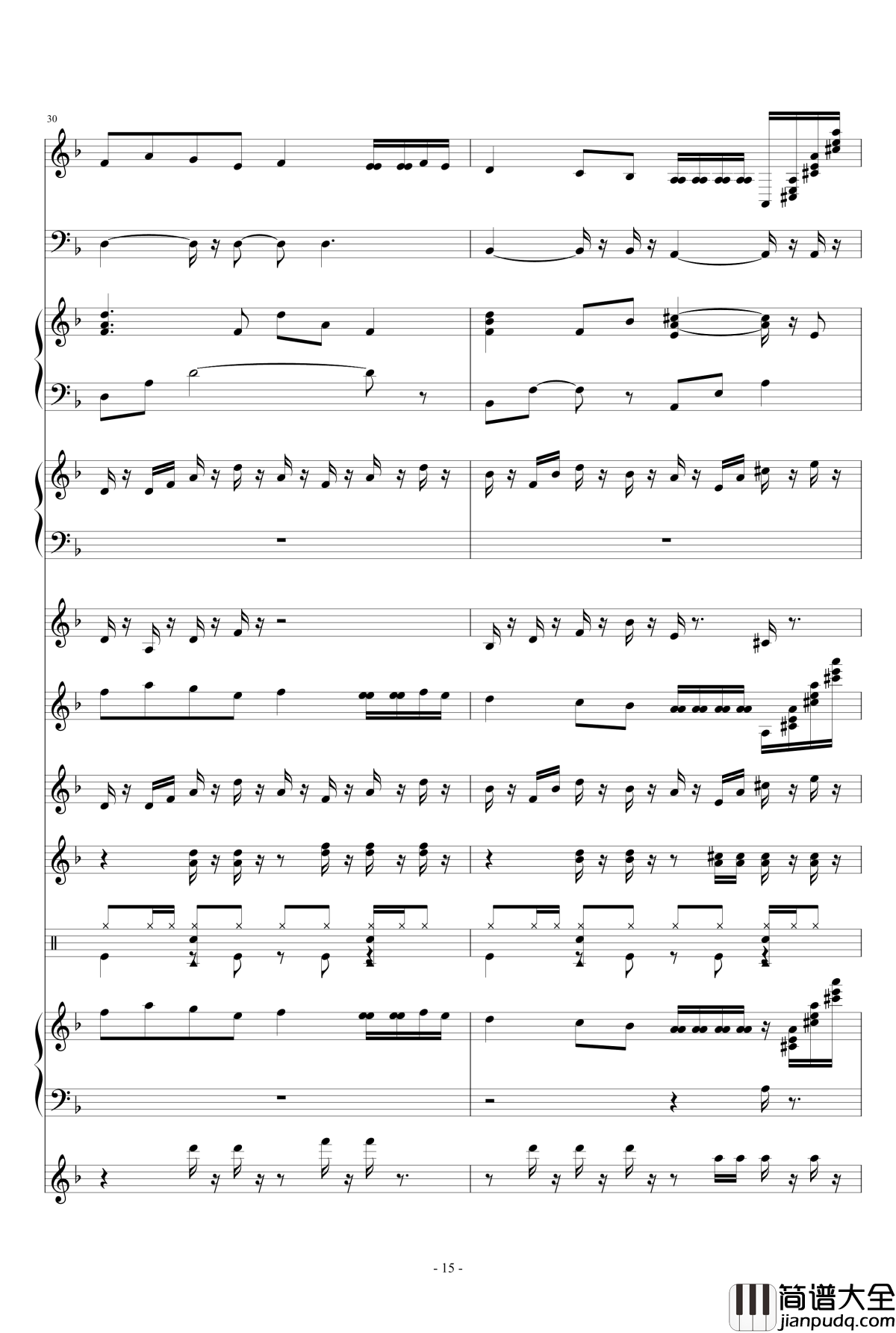 天竺少女钢琴谱钢琴谱_总谱_西游记