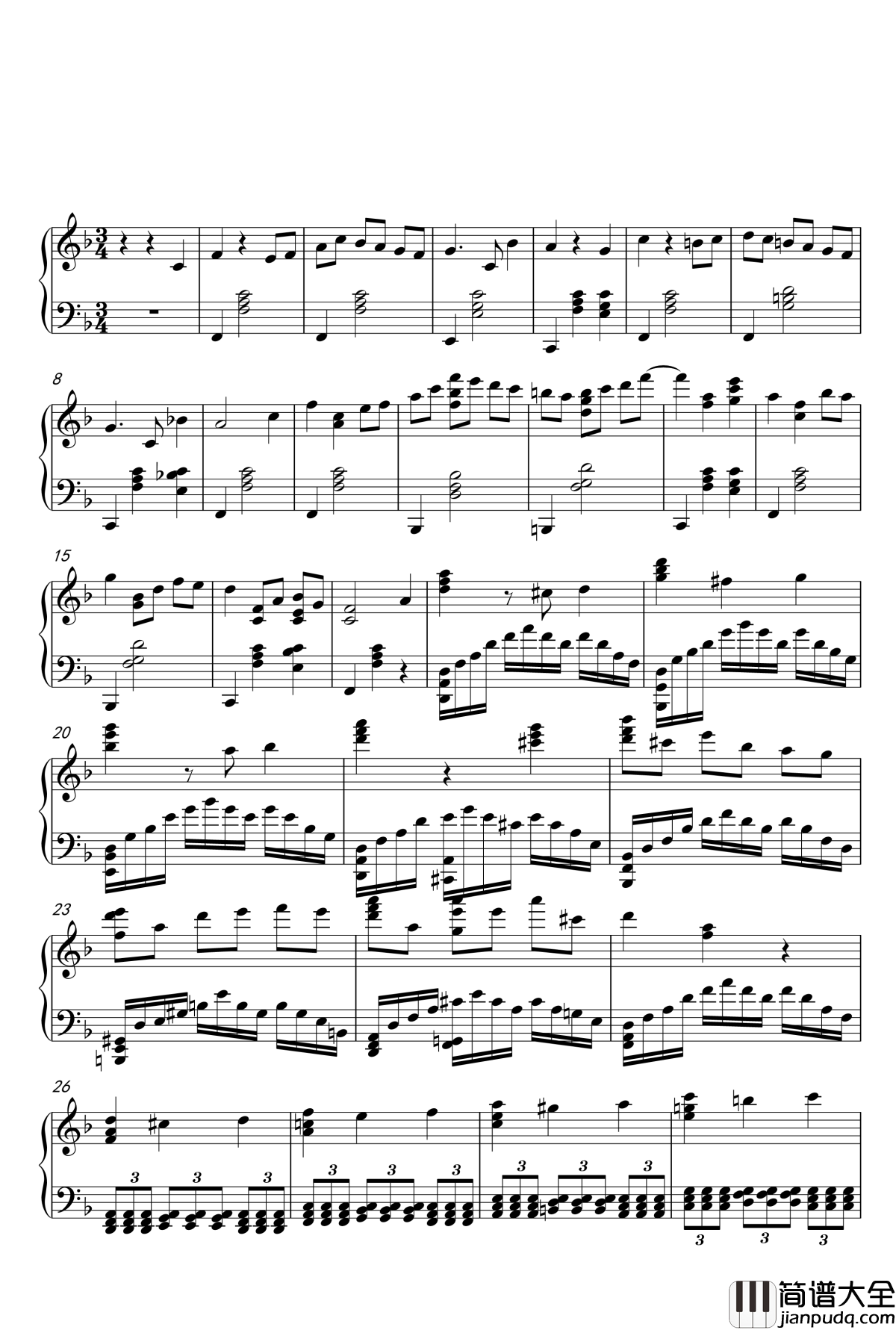 HOME钢琴谱_杨文韬