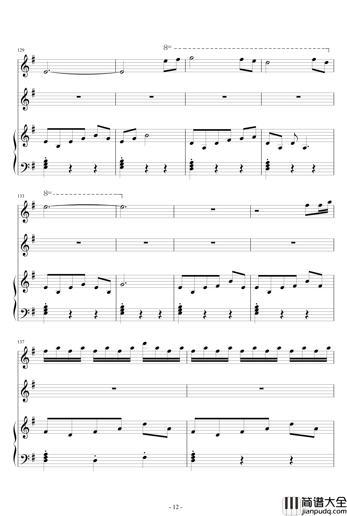 A_Woodland_Night钢琴谱_班得瑞_Bandari