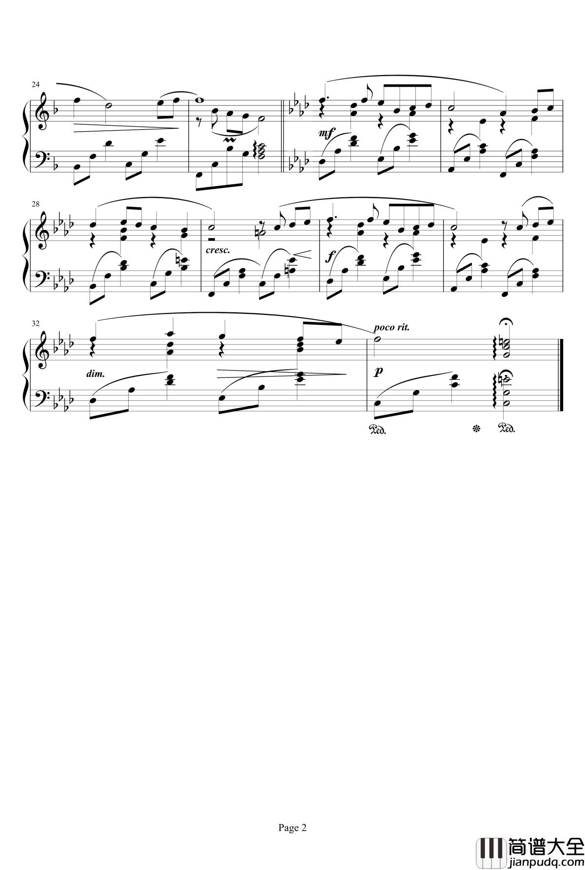 最终幻想FF2_街钢琴谱_最终幻想