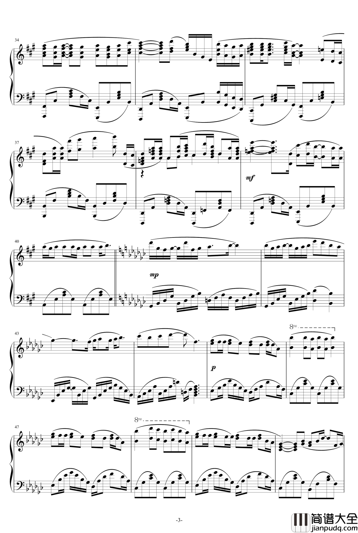 夏雪冬花夏雪密会ED完整版钢琴谱_Aimer_夏雪密会