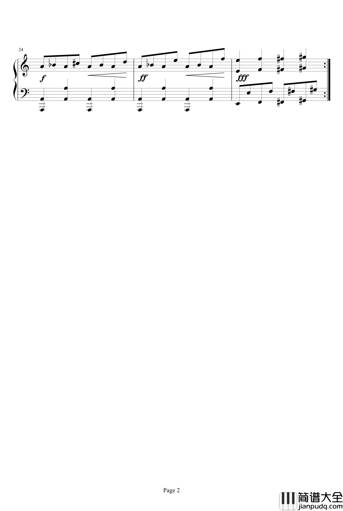 最终幻想FF2战斗场面钢琴谱_最终幻想