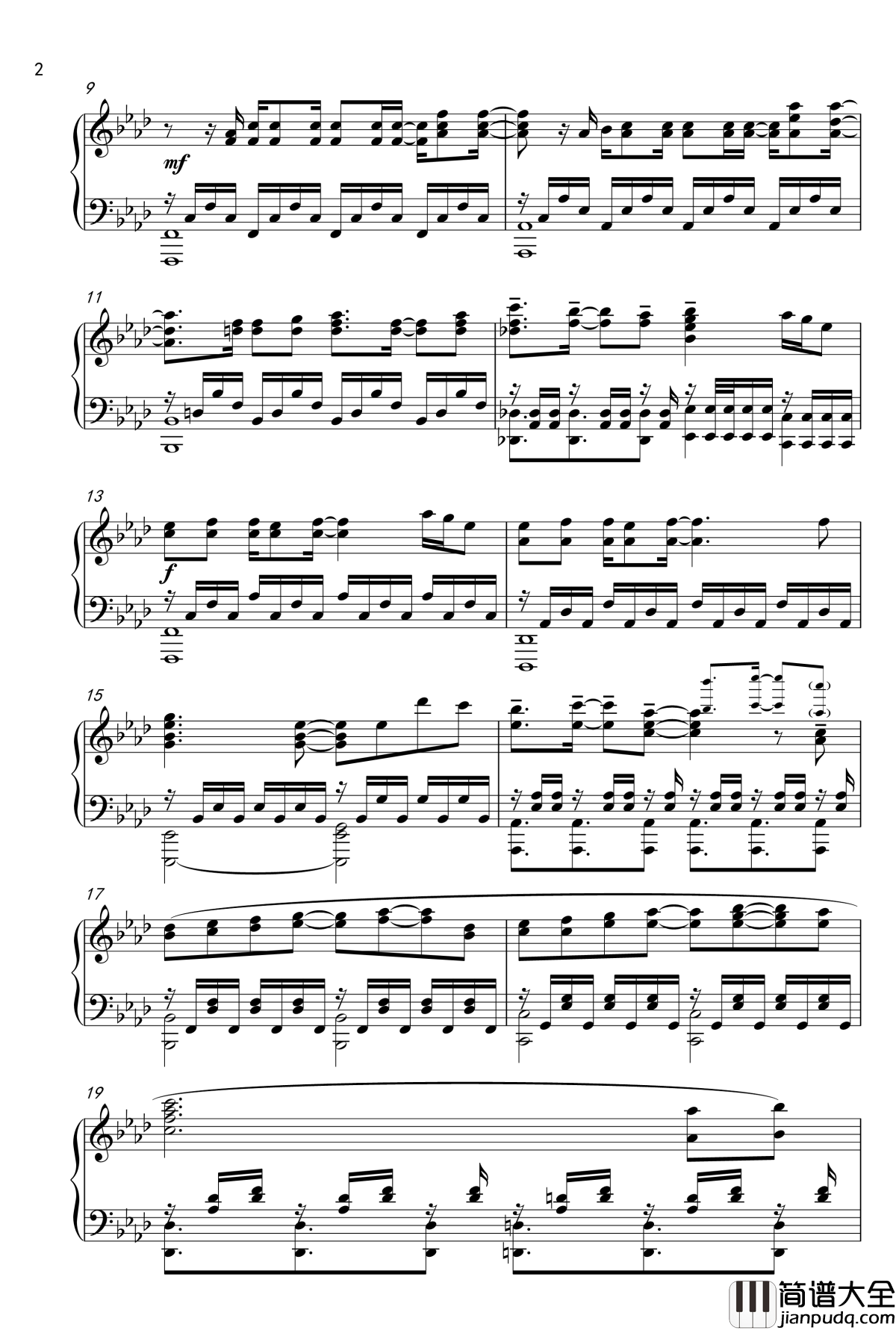 High_Free_Spirits_钢琴谱_TV_SIZE_高校舰队_青春波纹