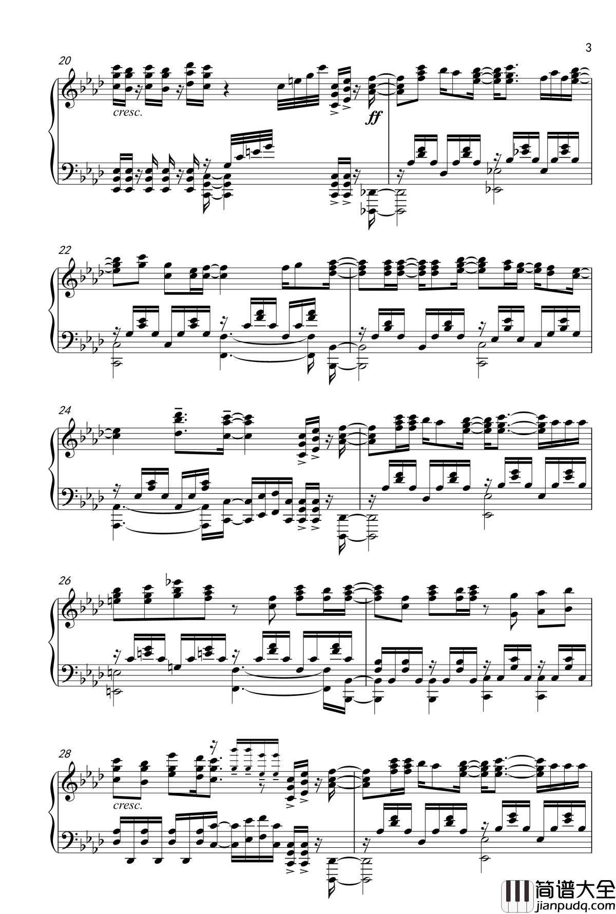 High_Free_Spirits_钢琴谱_TV_SIZE_高校舰队_青春波纹