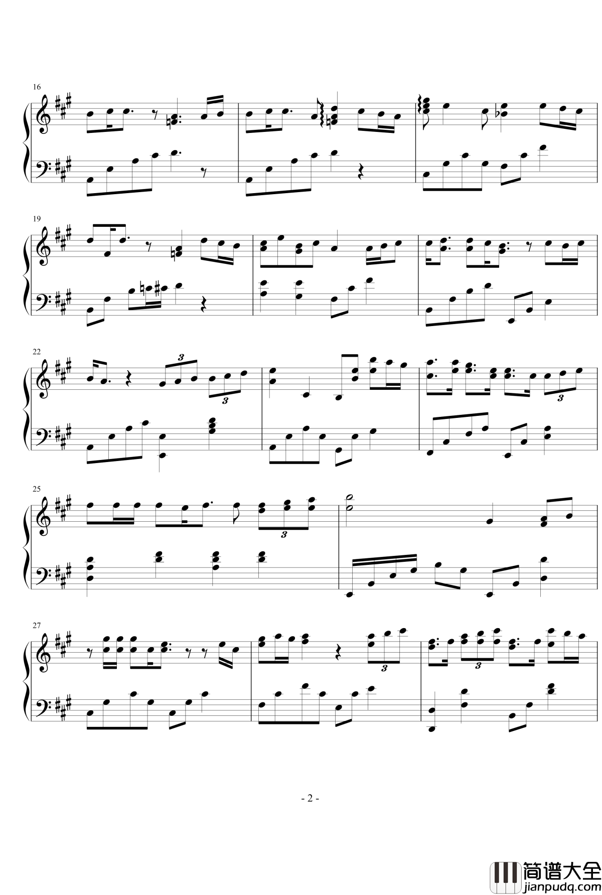 听海钢琴谱_钢琴独奏_学友版_张学友