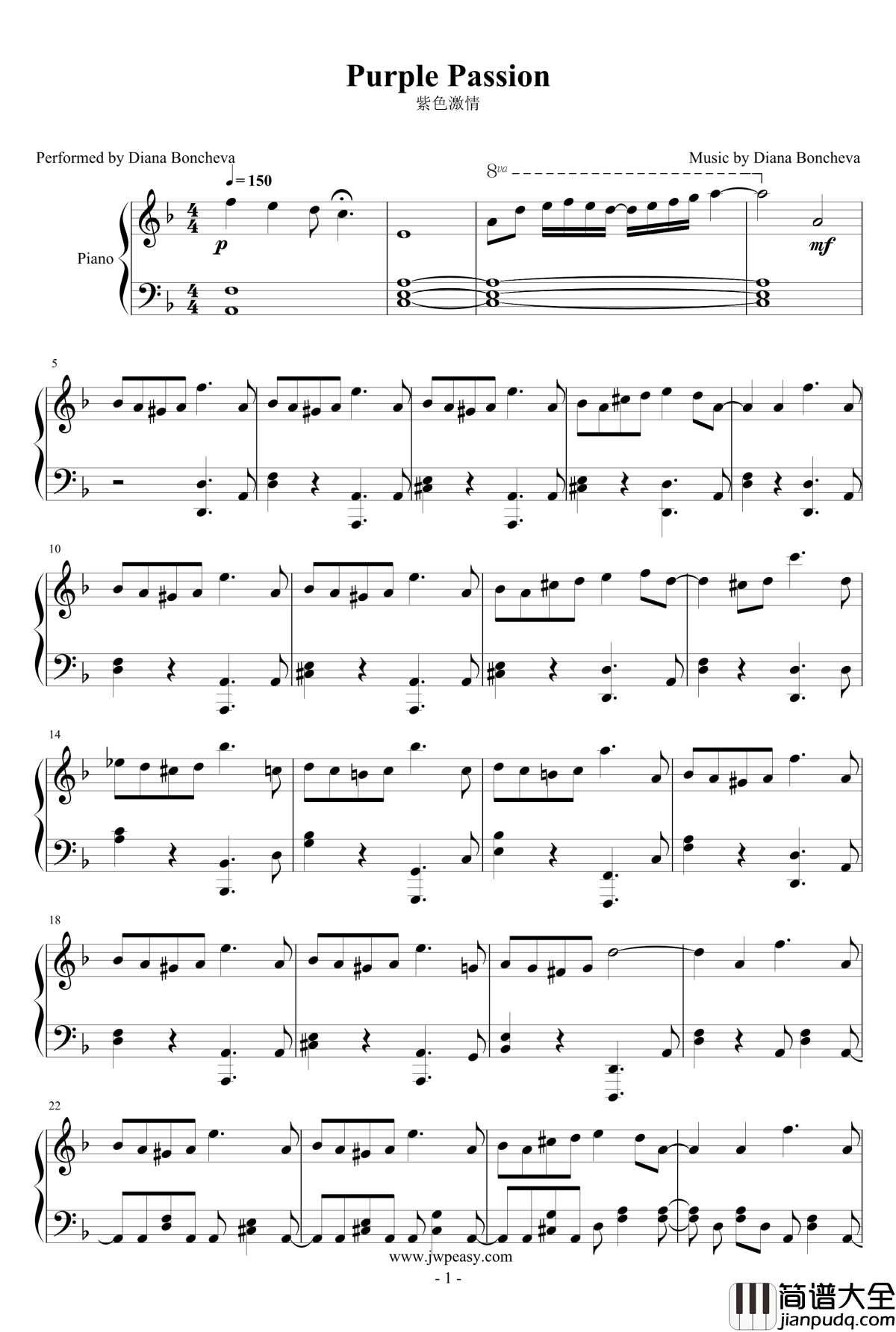 Purple_Passion钢琴谱_Diana_Boncheva