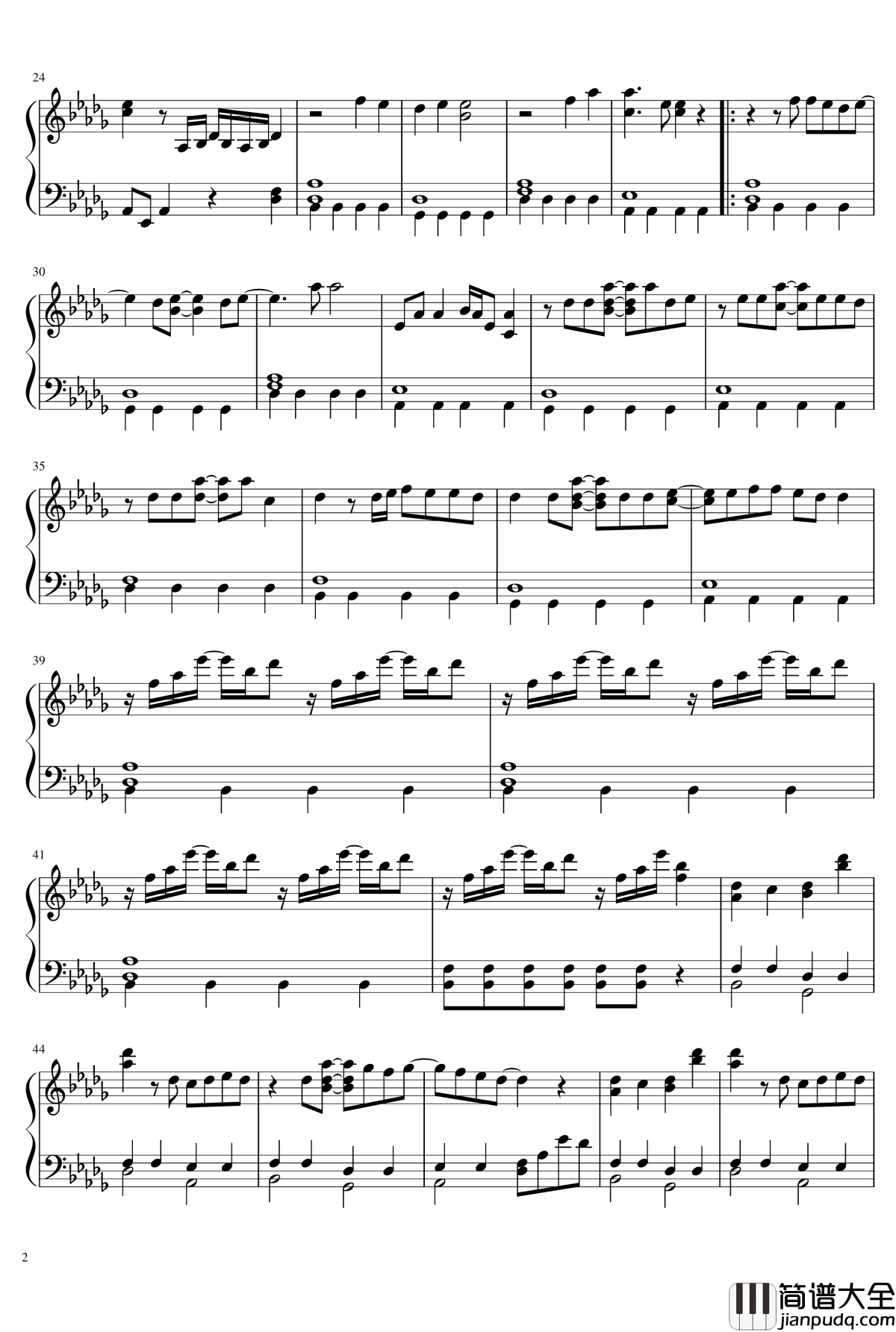 我们不战斗钢琴谱_僕たちは戦わない_AKB48