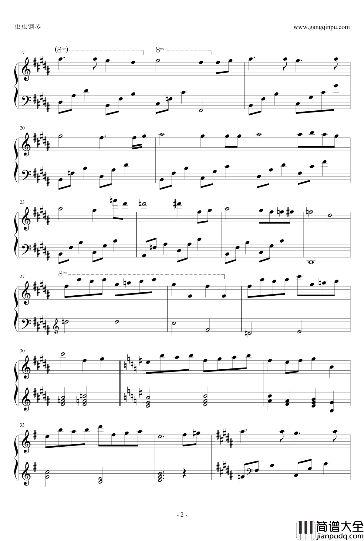 月明かり钢琴谱_日本ACG