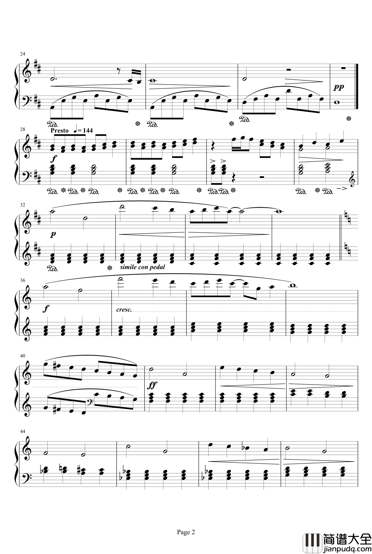 最终幻想FF3片尾曲钢琴谱_最终幻想