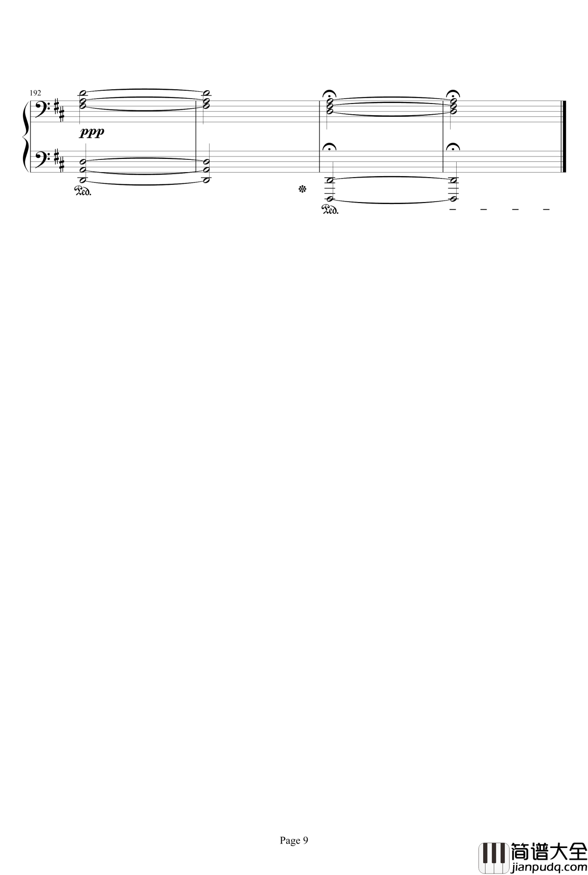 最终幻想FF3片尾曲钢琴谱_最终幻想