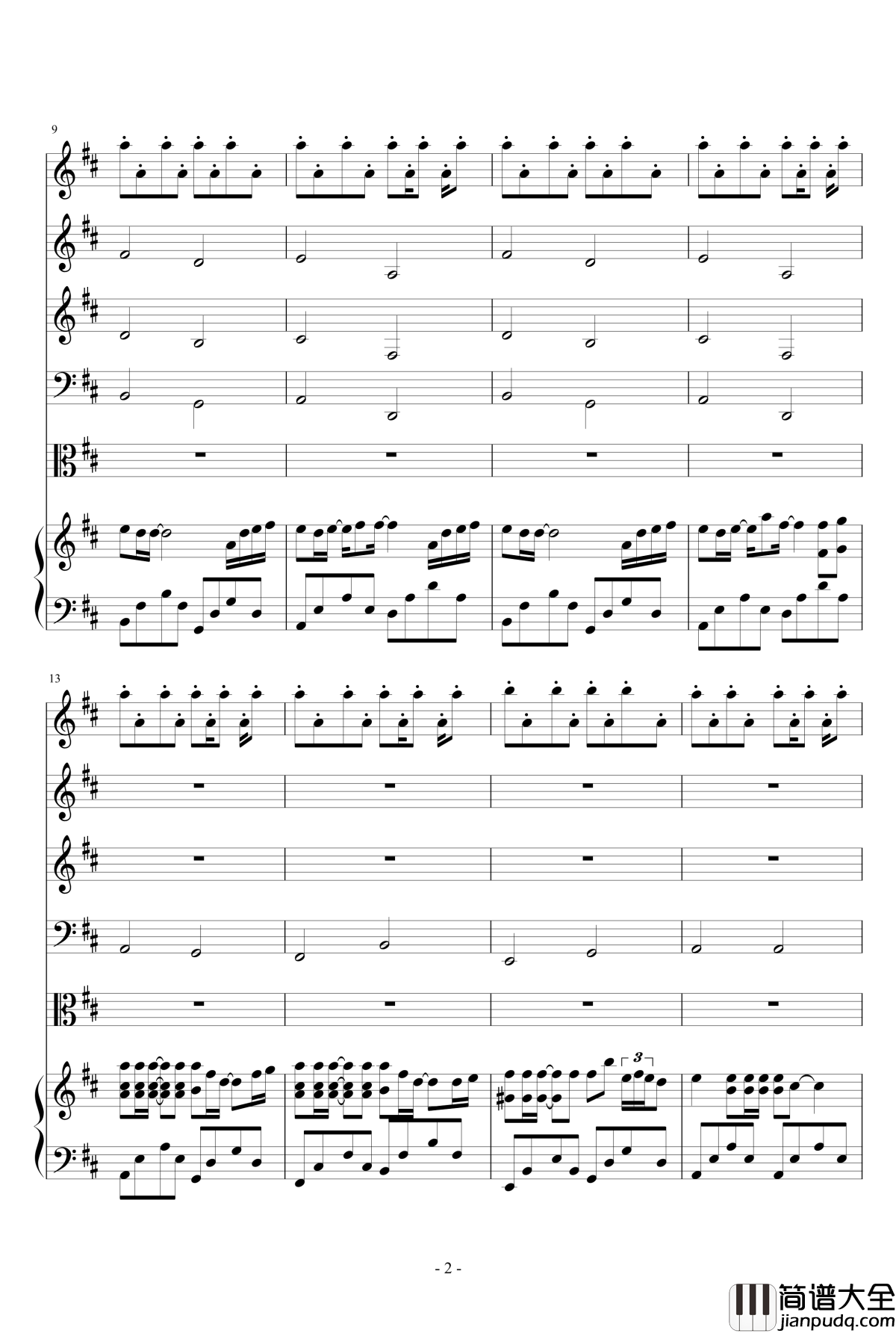 summer钢琴谱_钢琴+弦乐_久石让