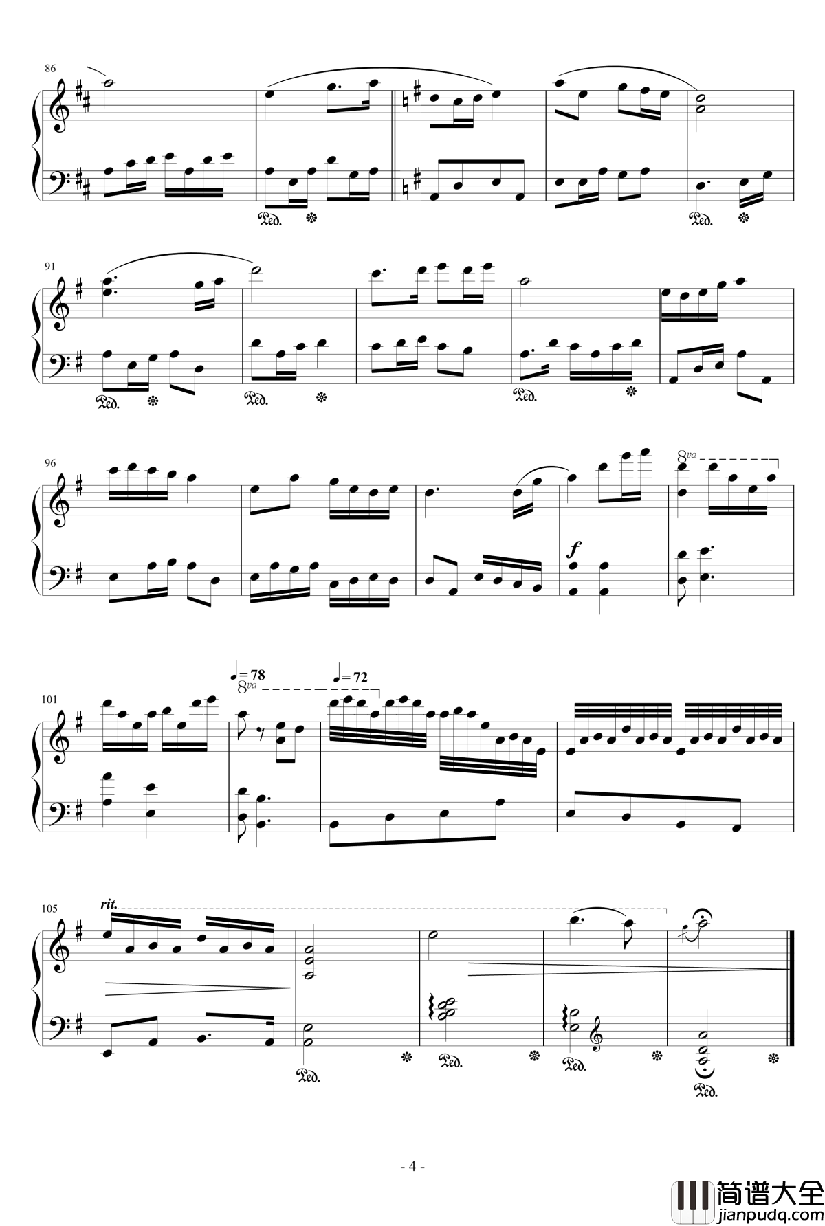 故园情钢琴谱_xyaohh