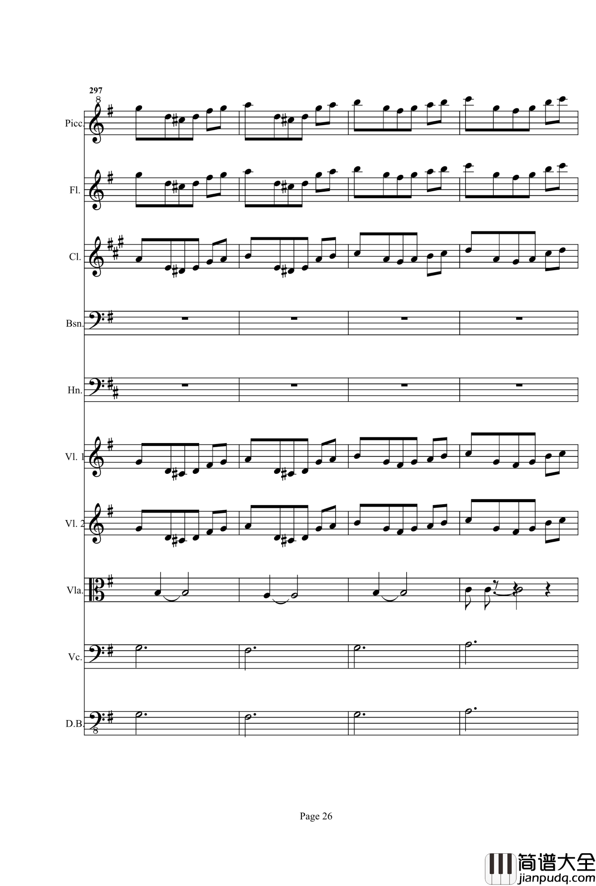 奏鸣曲之交响钢琴谱_第25首_Ⅰ_贝多芬_beethoven