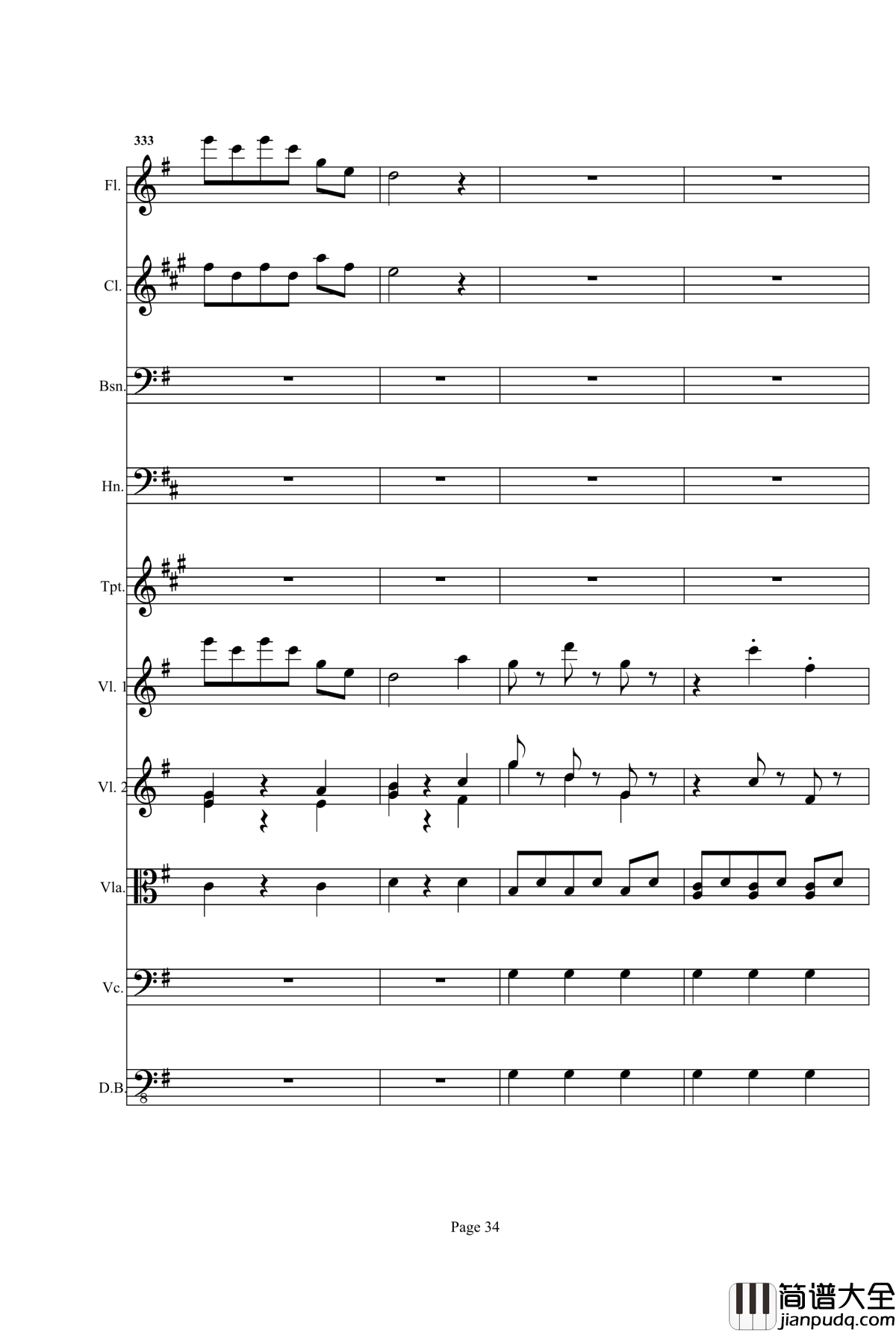 奏鸣曲之交响钢琴谱_第25首_Ⅰ_贝多芬_beethoven