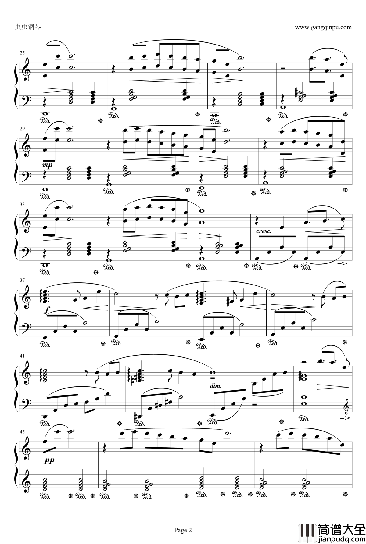 最终幻想FF4爱的主题钢琴谱_最终幻想