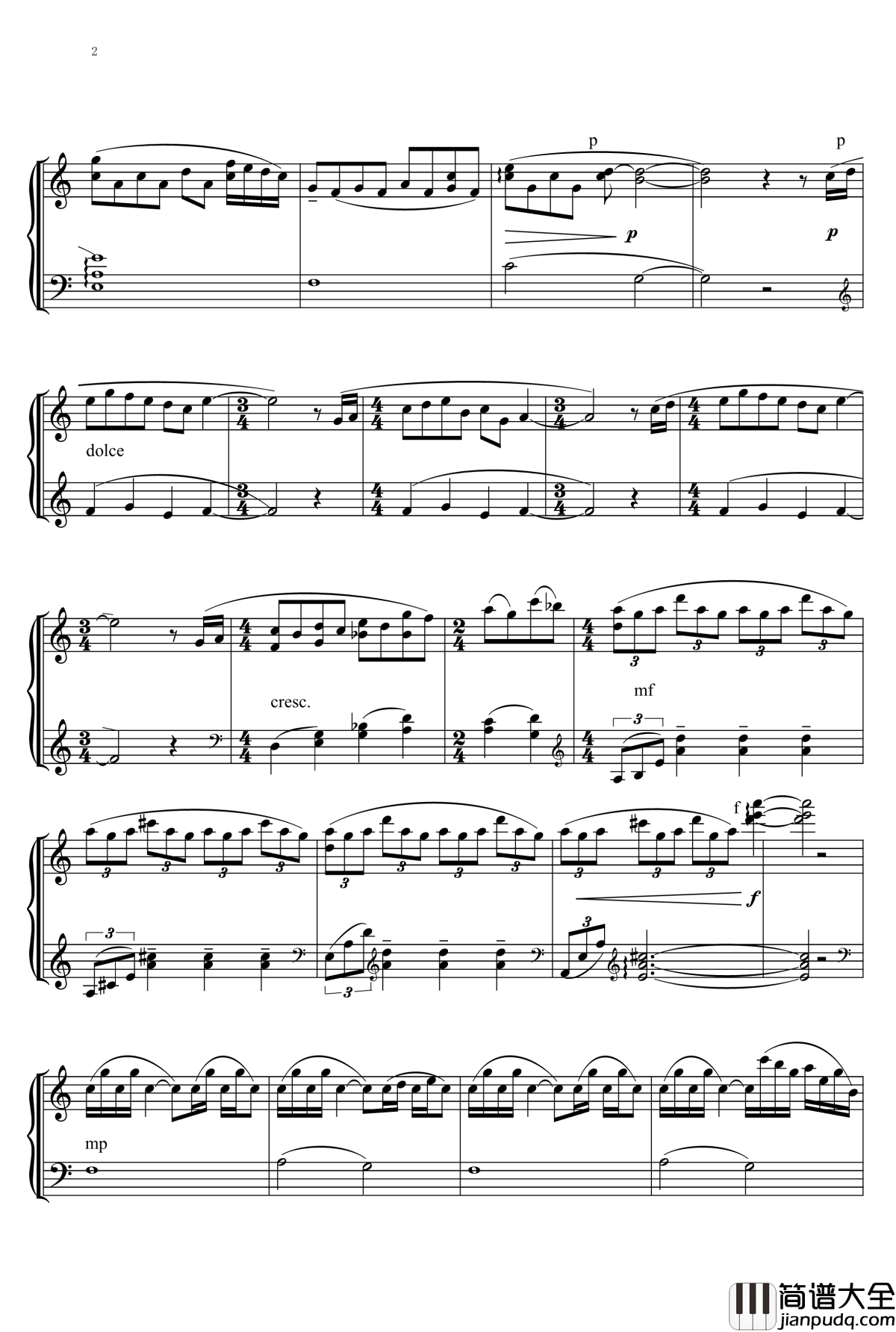 你的名字OST钢琴谱_三葉のテーマ_宫水三叶