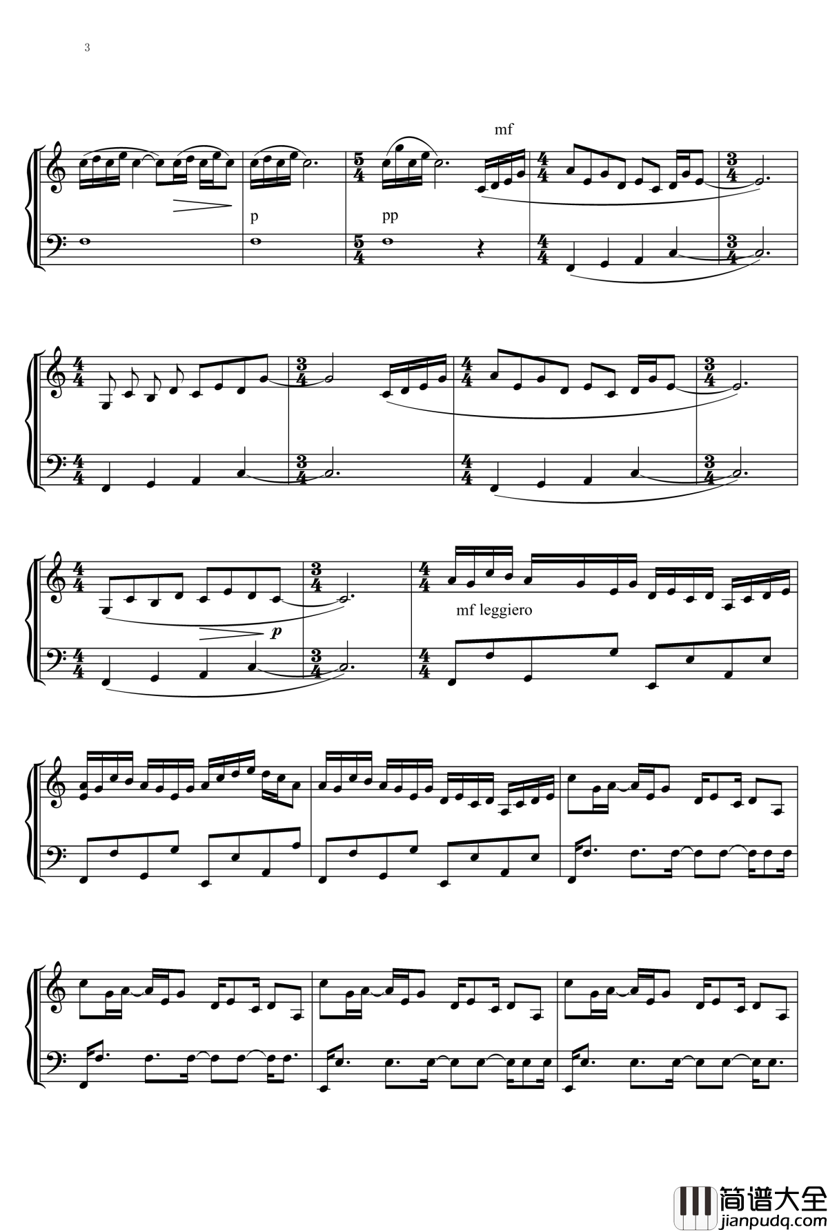 你的名字OST钢琴谱_三葉のテーマ_宫水三叶