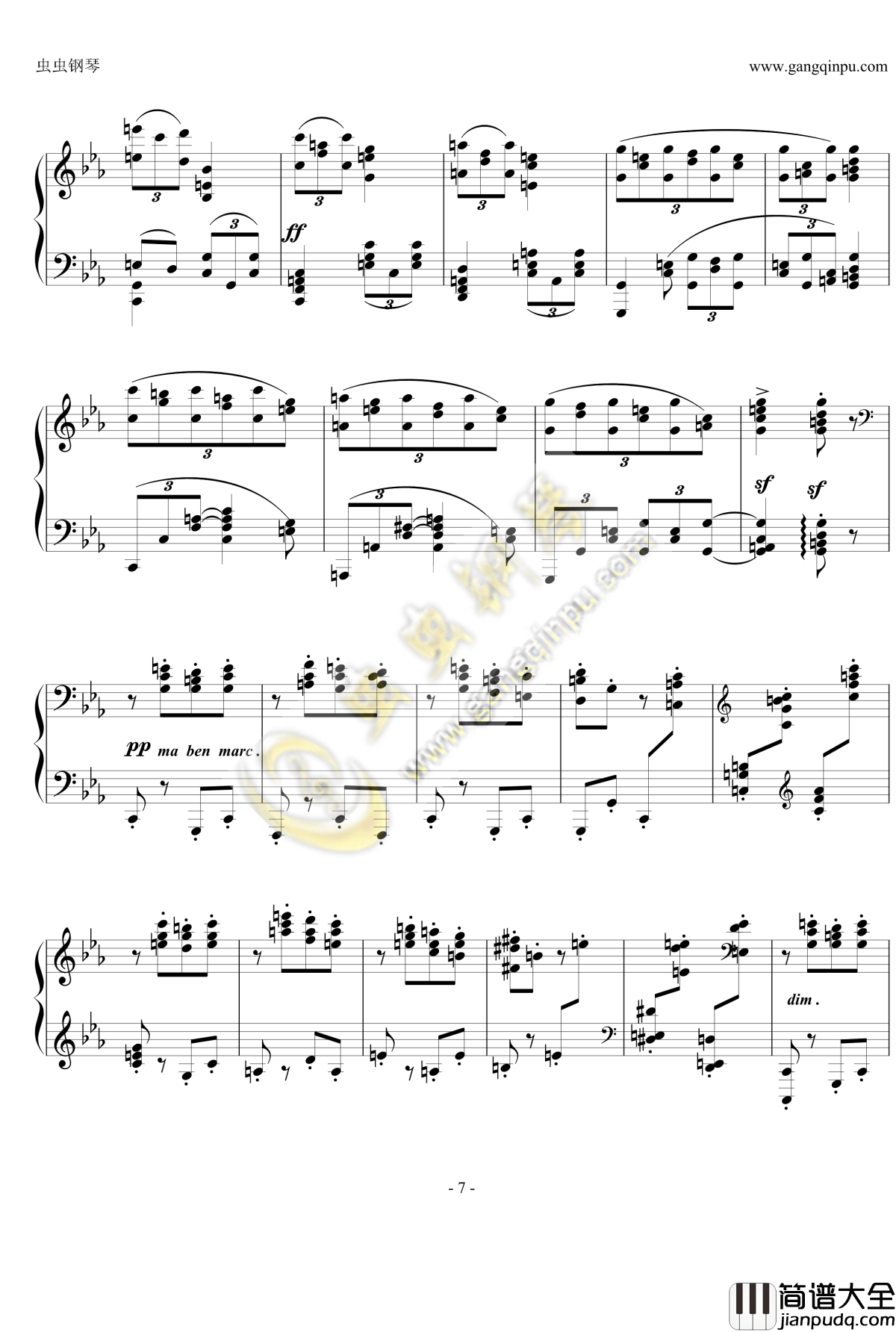 狂想曲Op.119__No.4钢琴谱_勃拉姆斯_Brahms