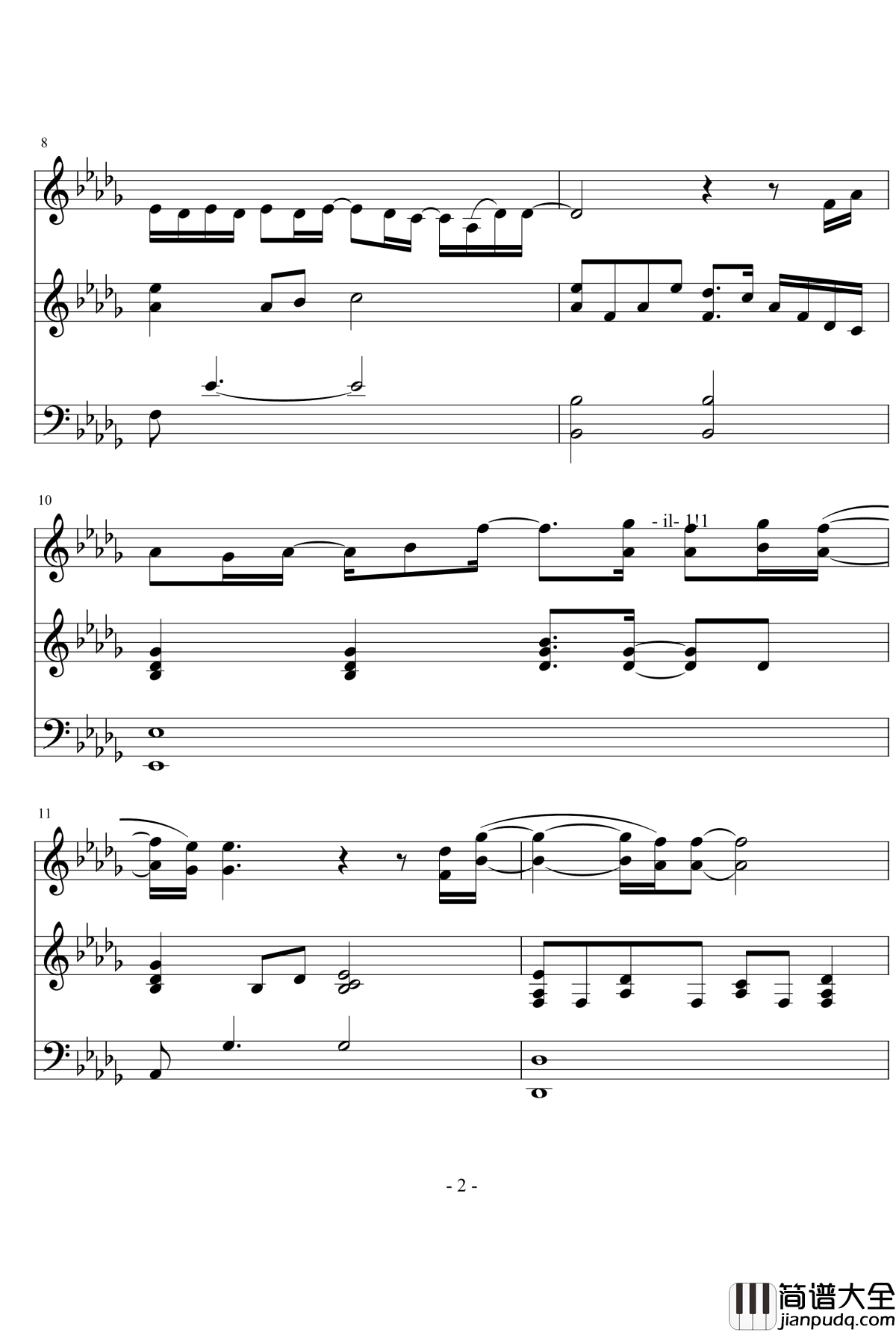 没有你的我钢琴谱_w两个世界_ost_余恩