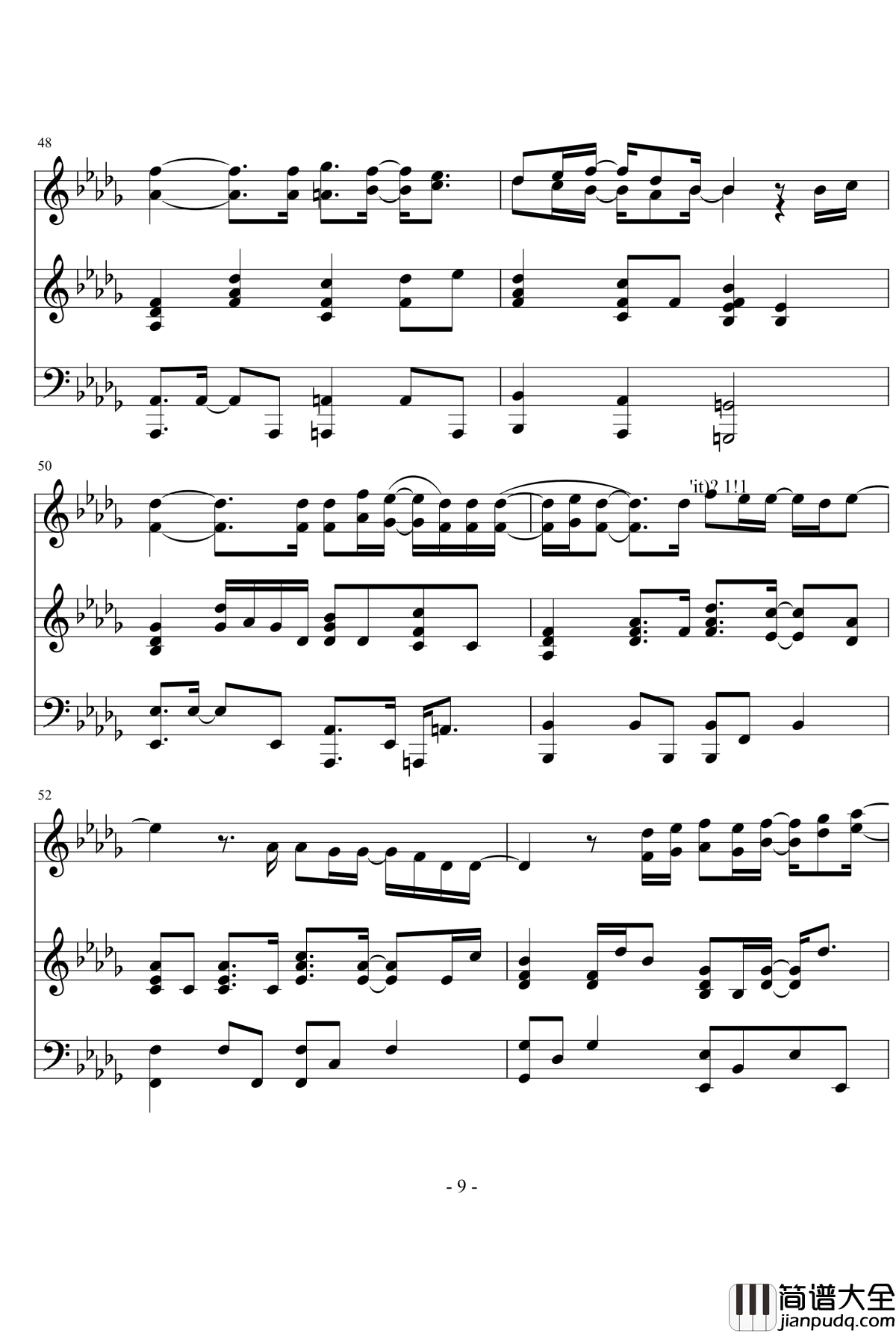 没有你的我钢琴谱_w两个世界_ost_余恩