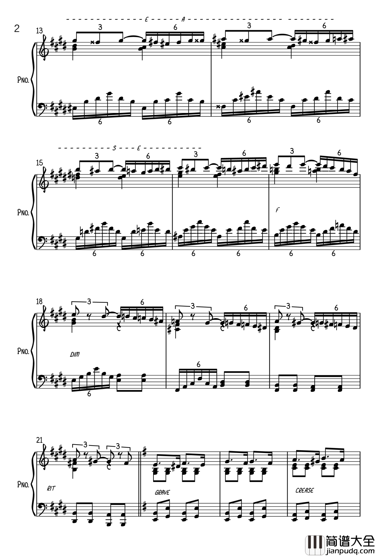 Water钢琴谱_杨文韬