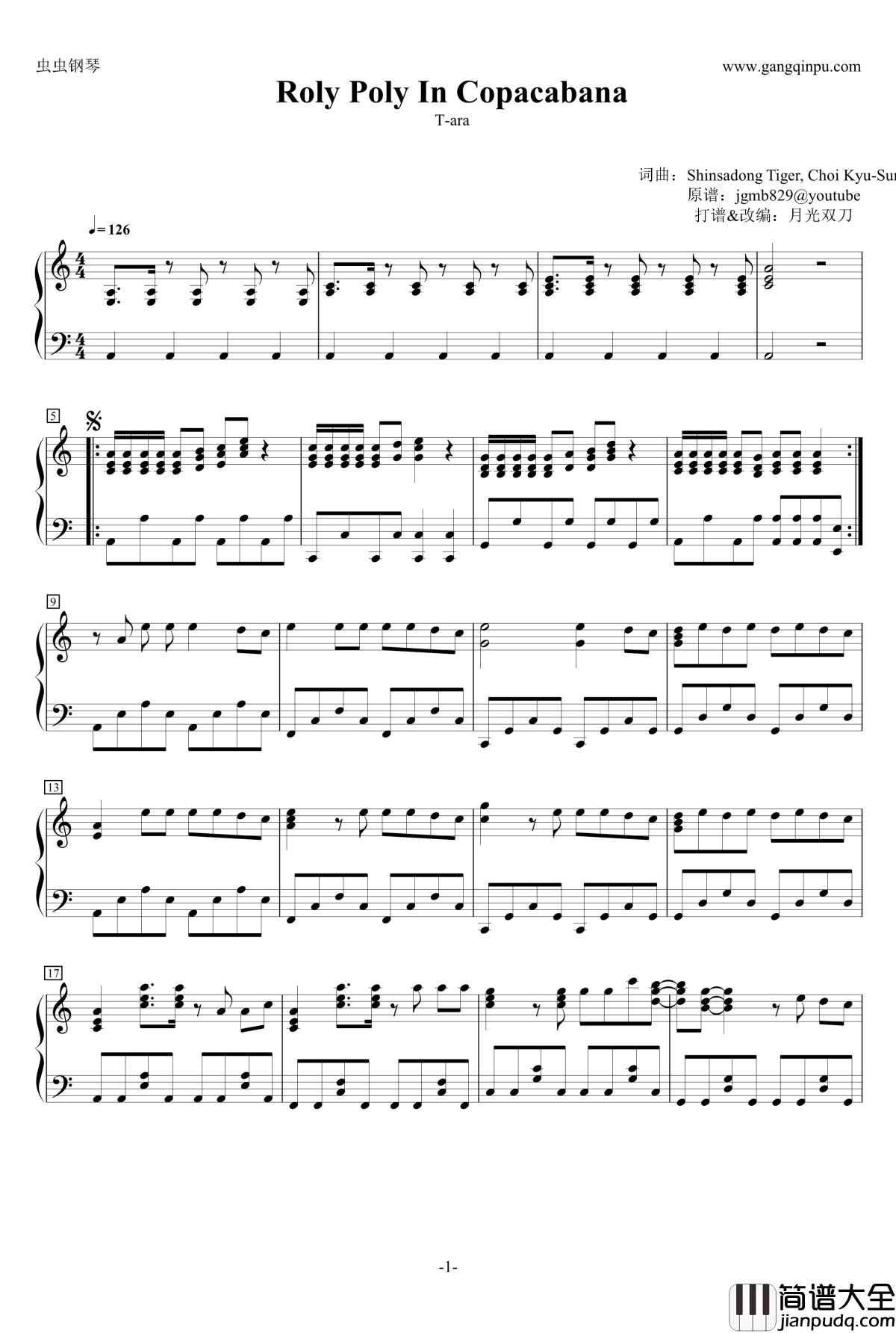 Roly_Poly钢琴谱_T_ARA