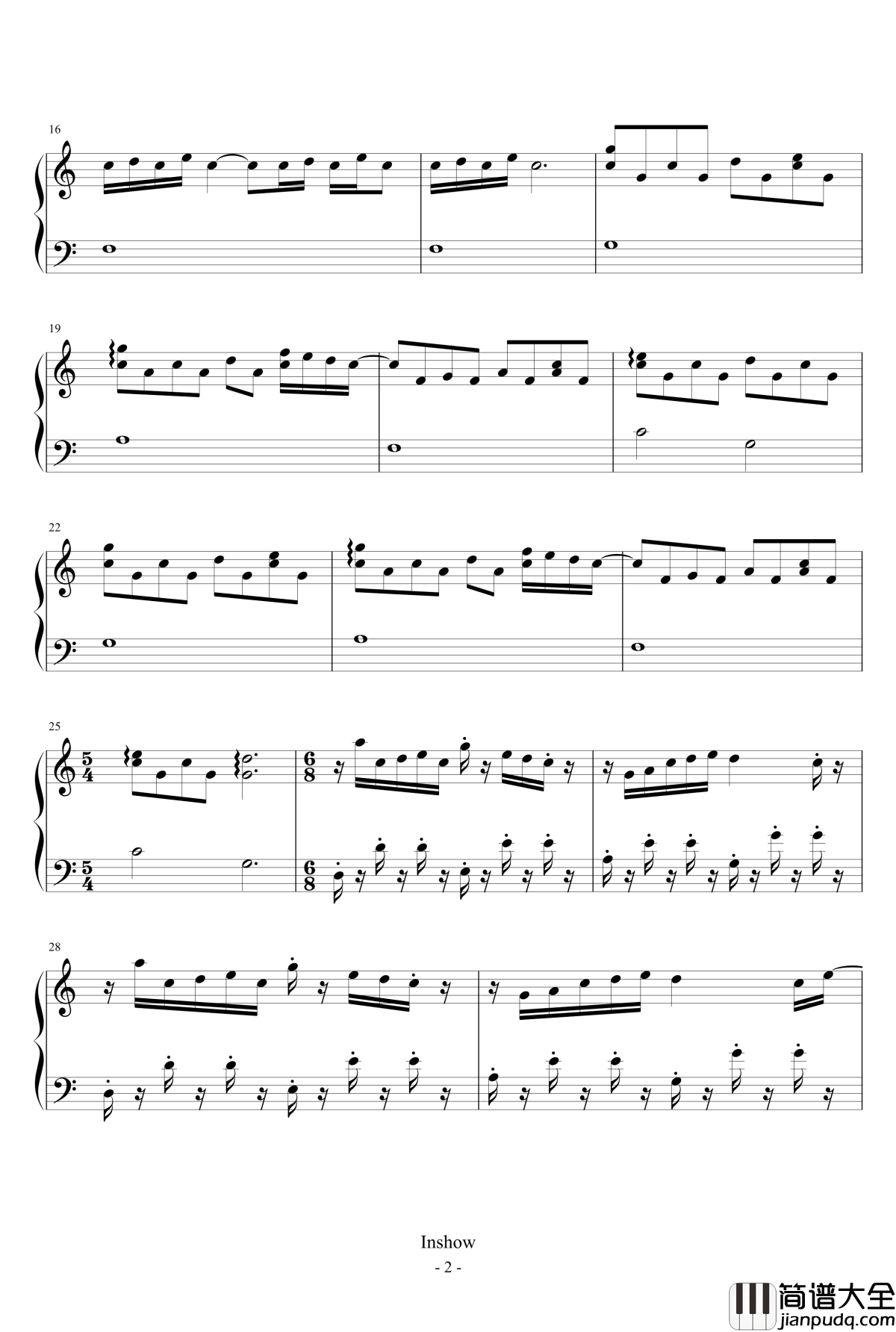 你的名字OST钢琴谱__デート_你的名字_电影