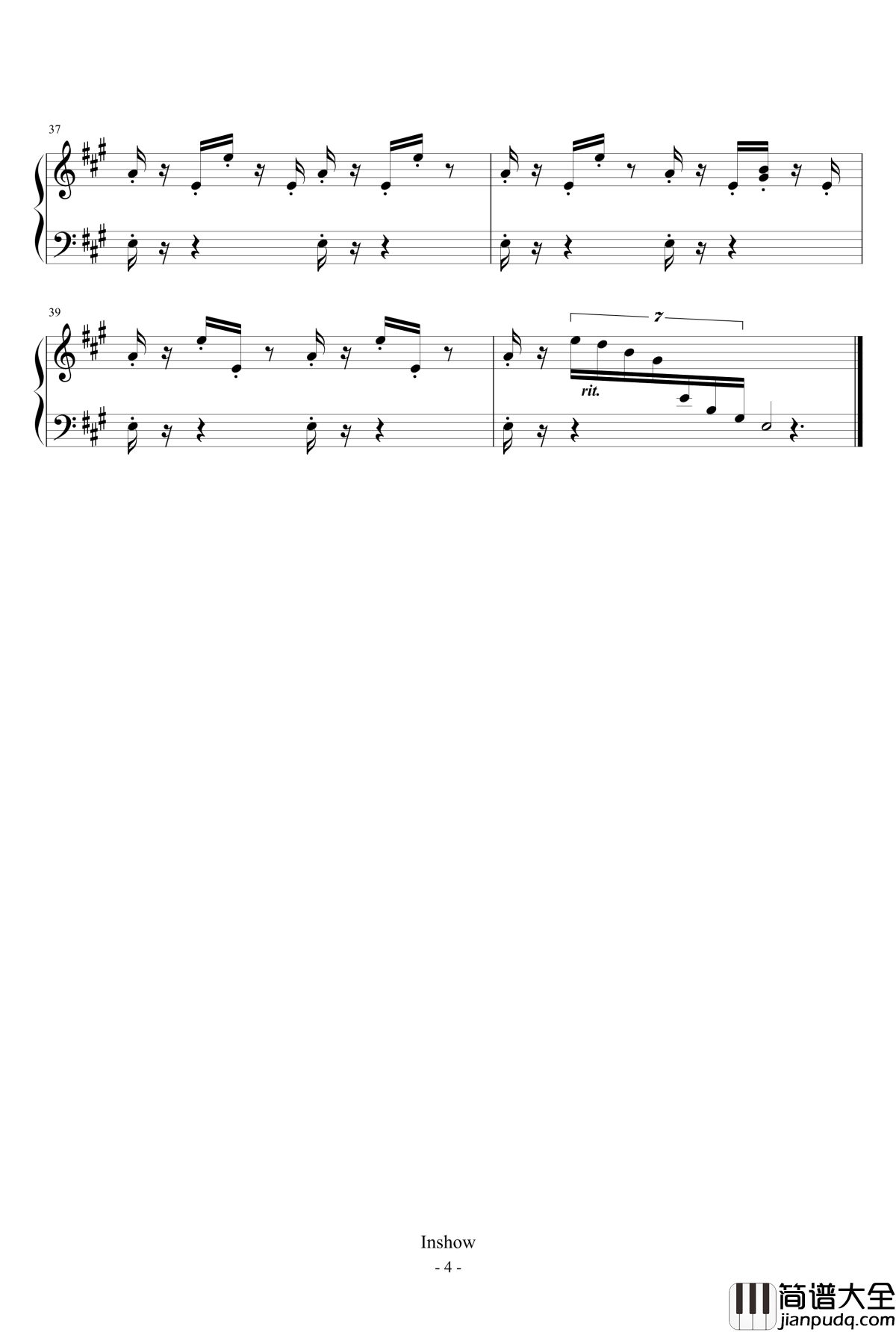 你的名字OST钢琴谱__糸守高校_你的名字_电影