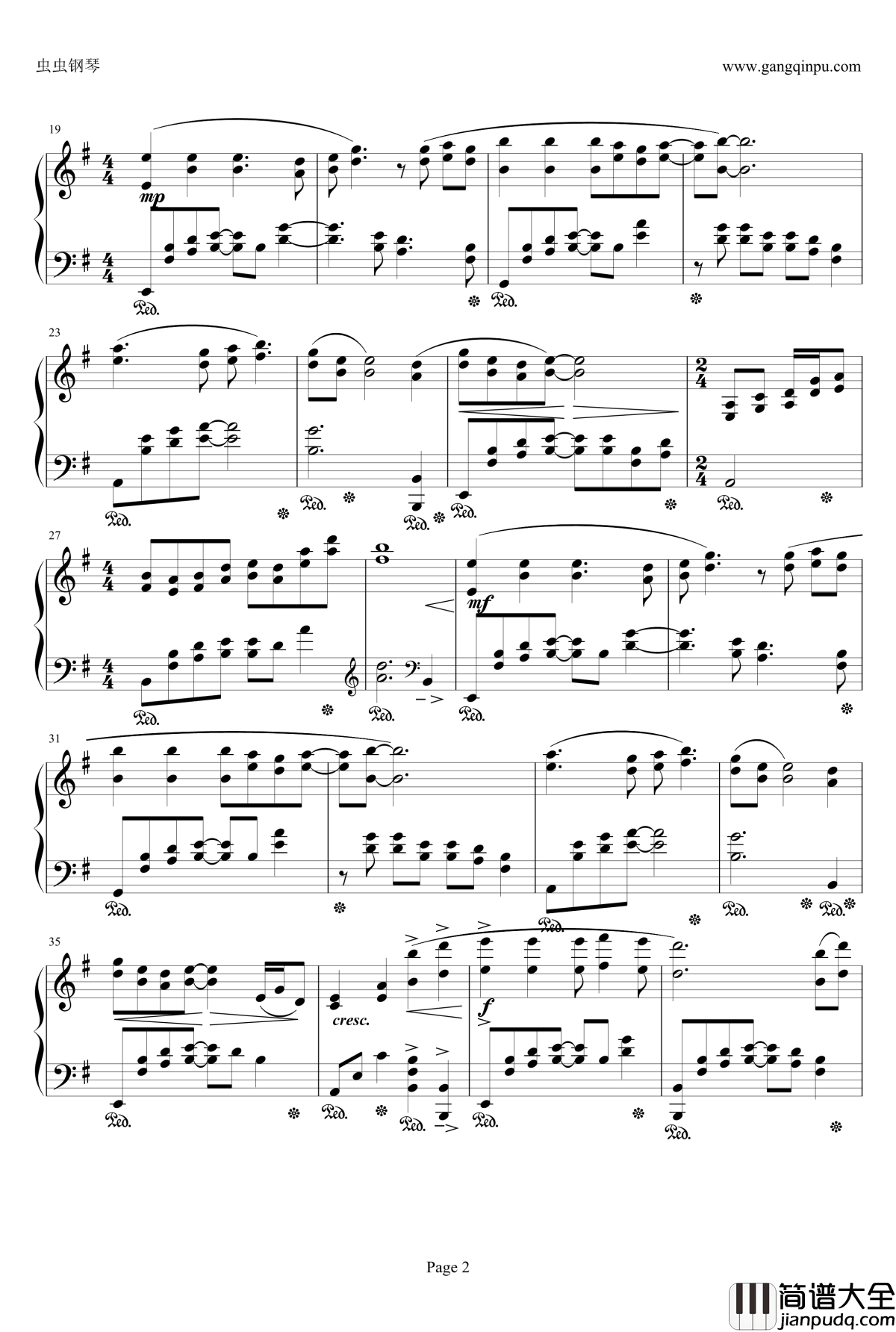 星降る峡谷钢琴谱_最终幻想