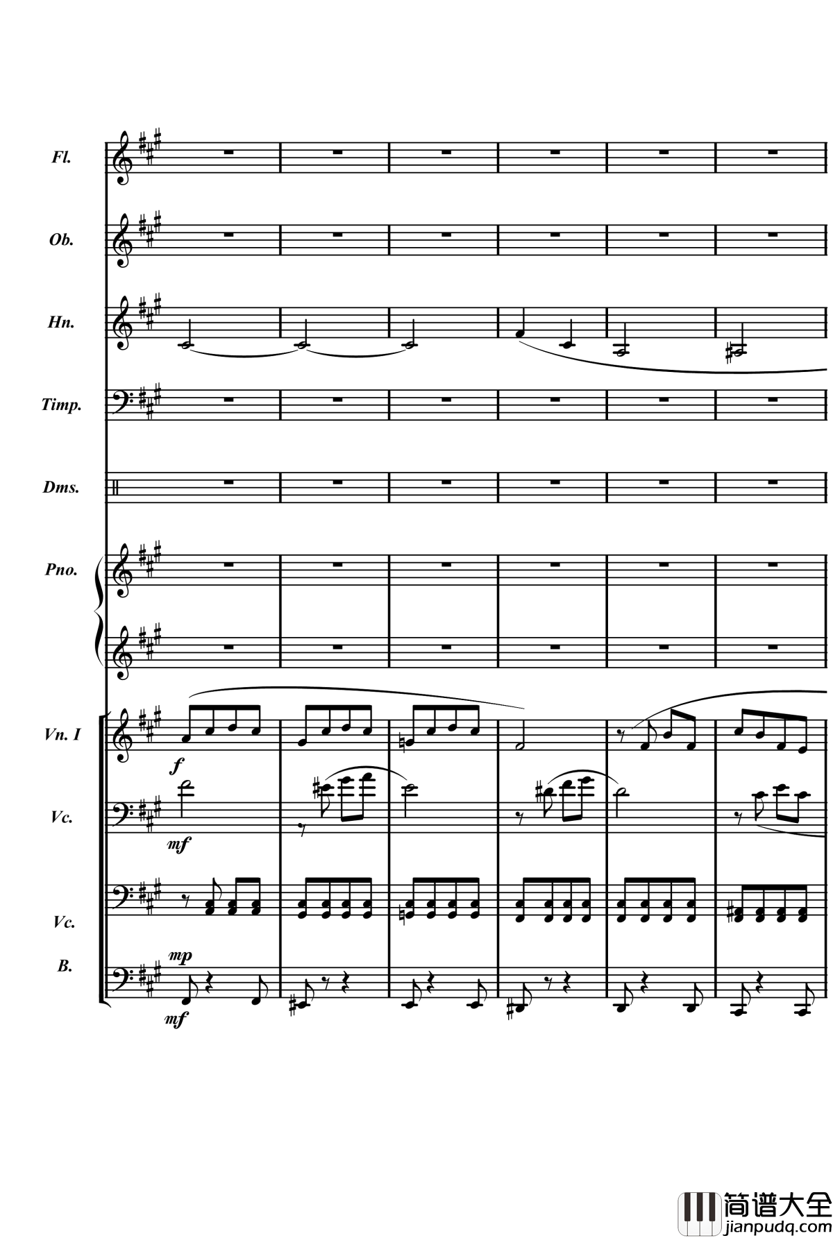 梦境飞逝钢琴谱_总谱_庸才