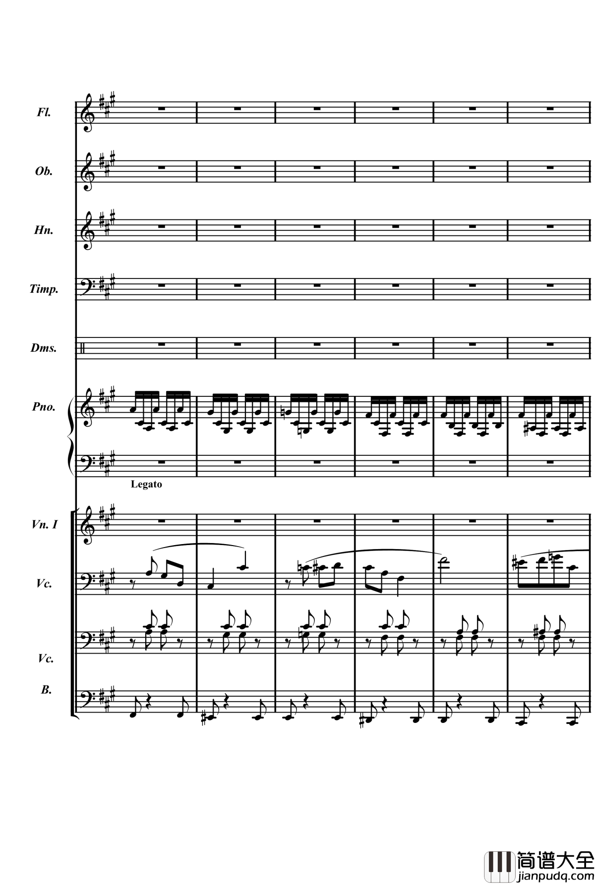 梦境飞逝钢琴谱_总谱_庸才