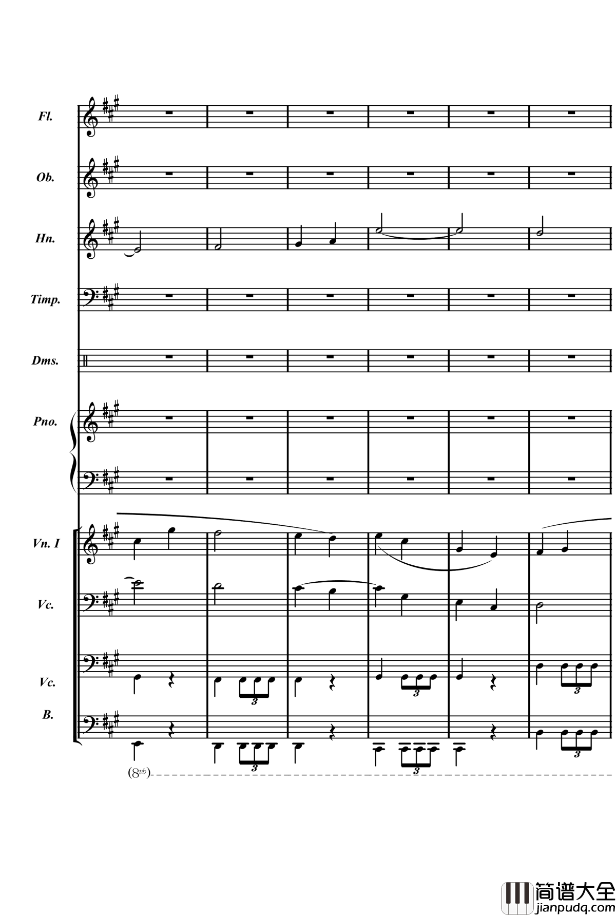 梦境飞逝钢琴谱_总谱_庸才