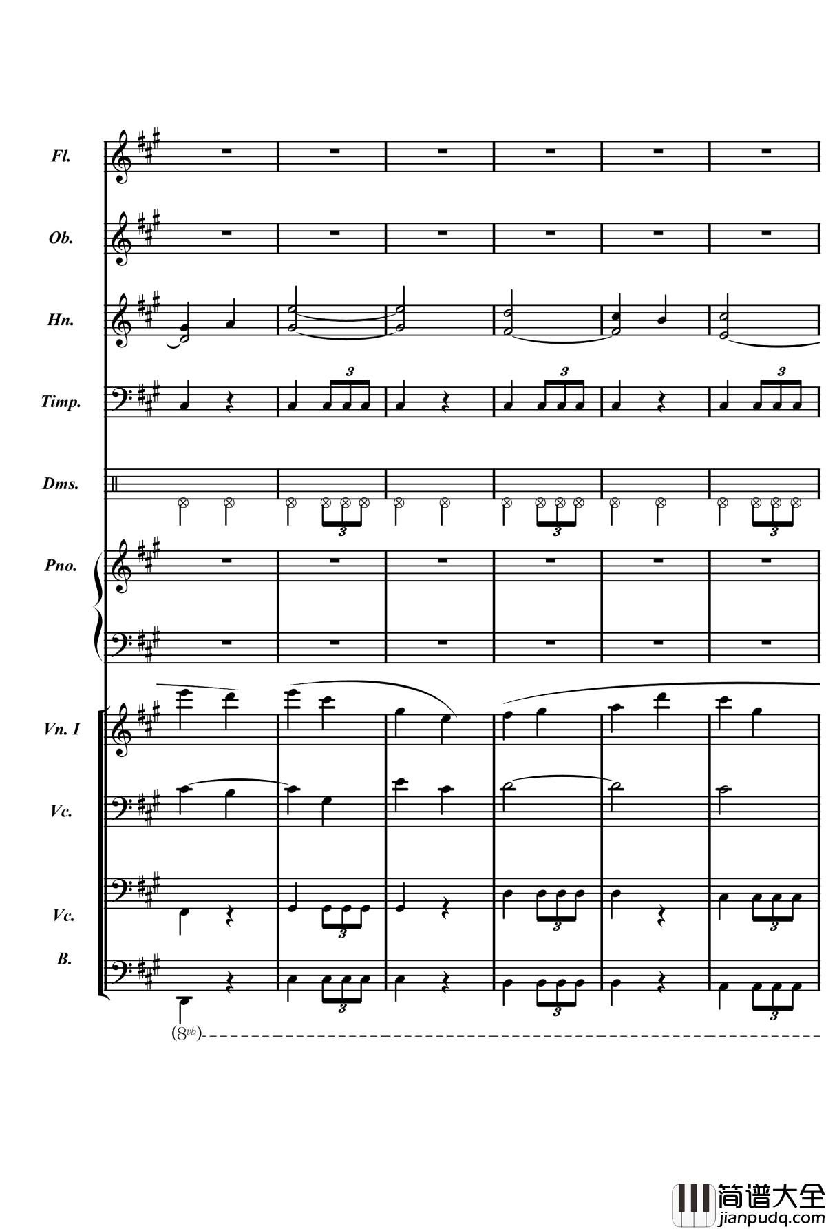 梦境飞逝钢琴谱_总谱_庸才