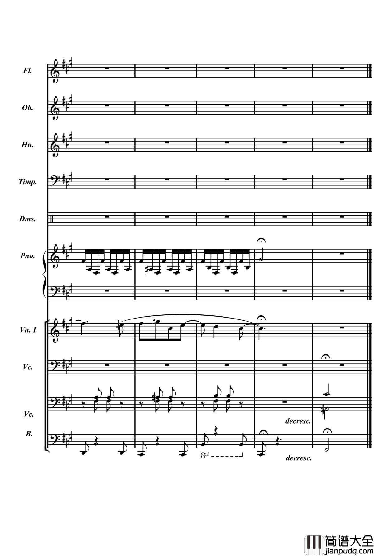 梦境飞逝钢琴谱_总谱_庸才