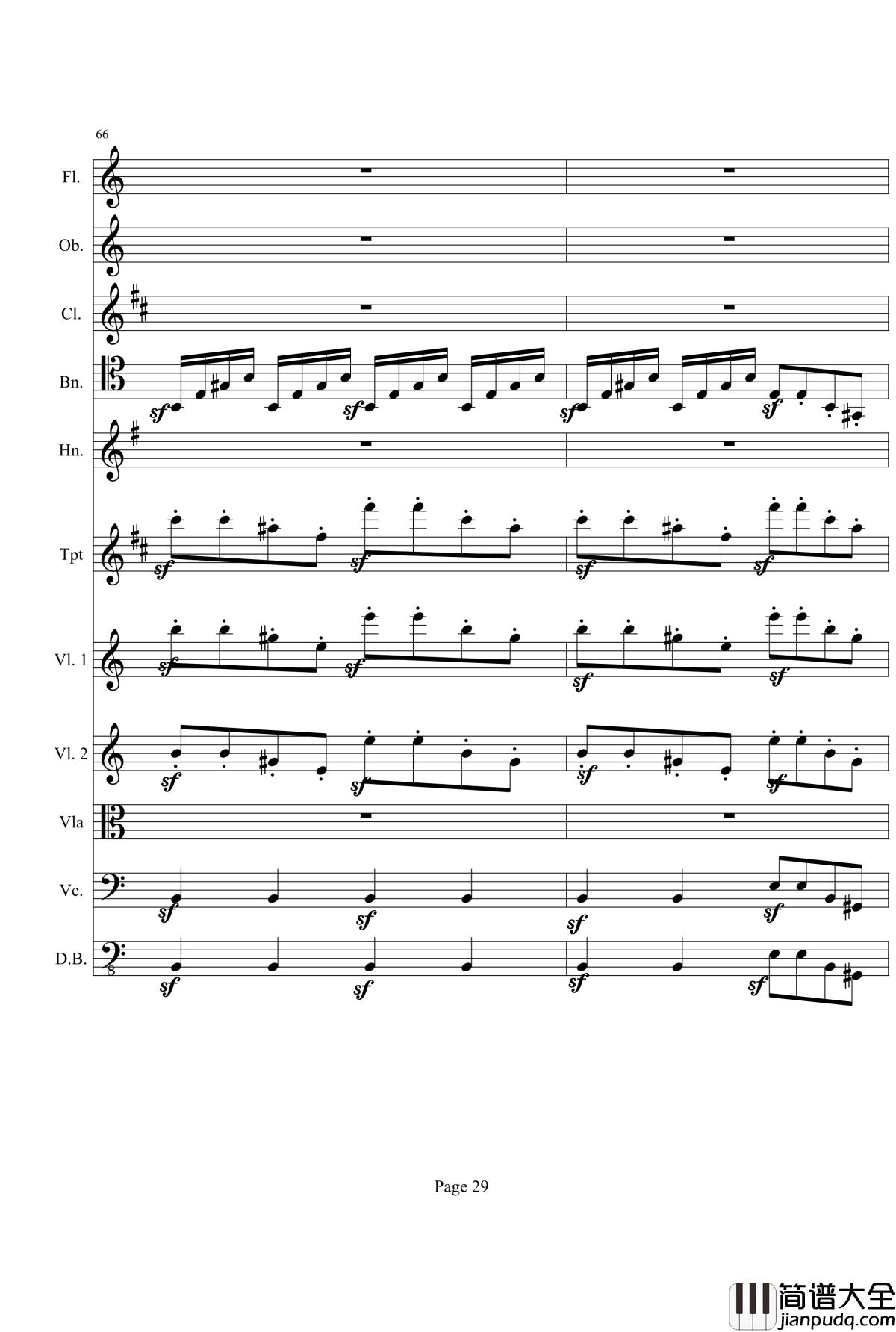 奏鸣曲之交响钢琴谱_第21首_Ⅰ_贝多芬_beethoven